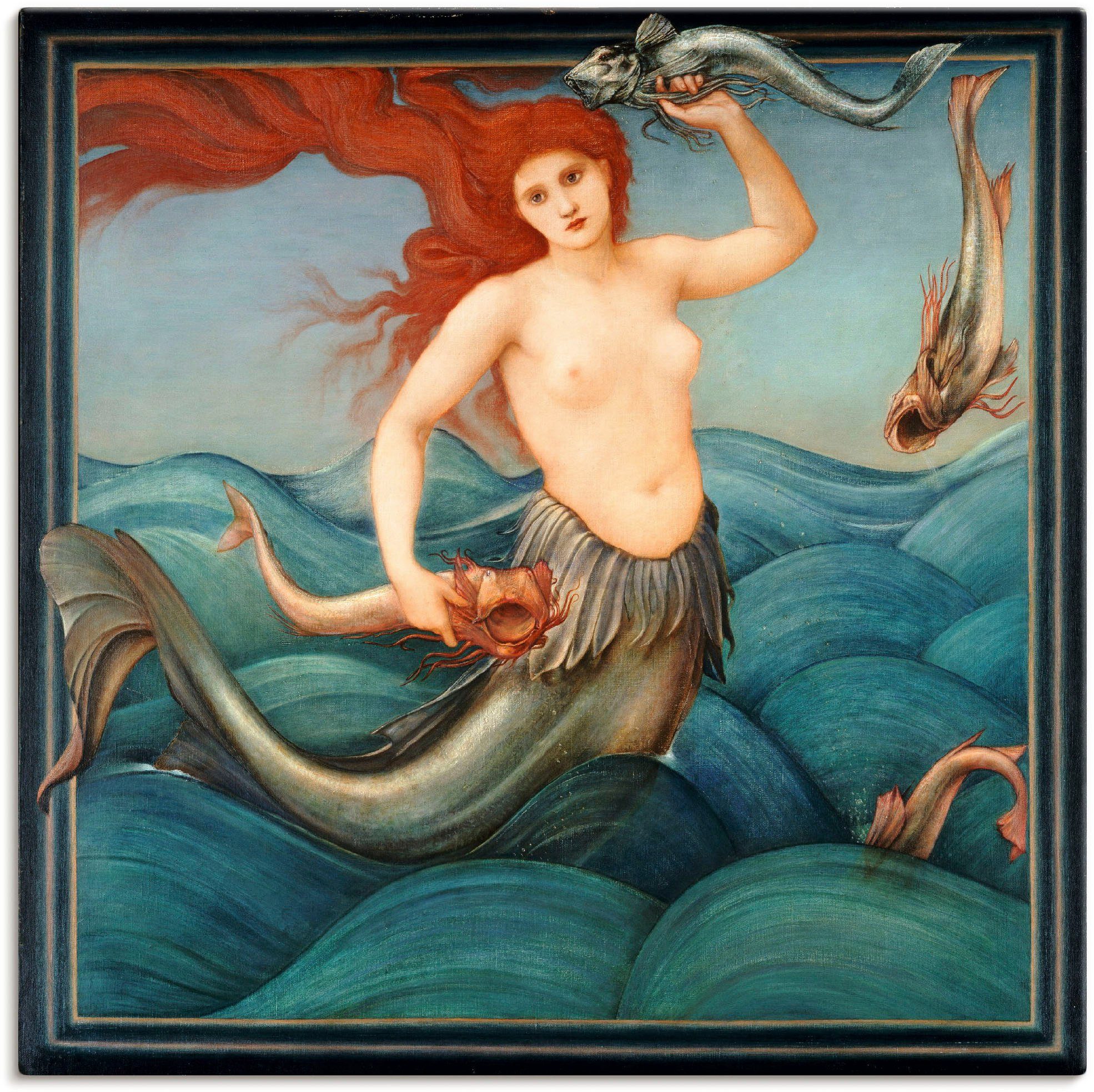 Artland Wandbild Eine Meeresnymphe. 1881, klassische Fantasie (1 St), als Alubild, Leinwandbild, Wandaufkleber oder Poster in versch. Größen