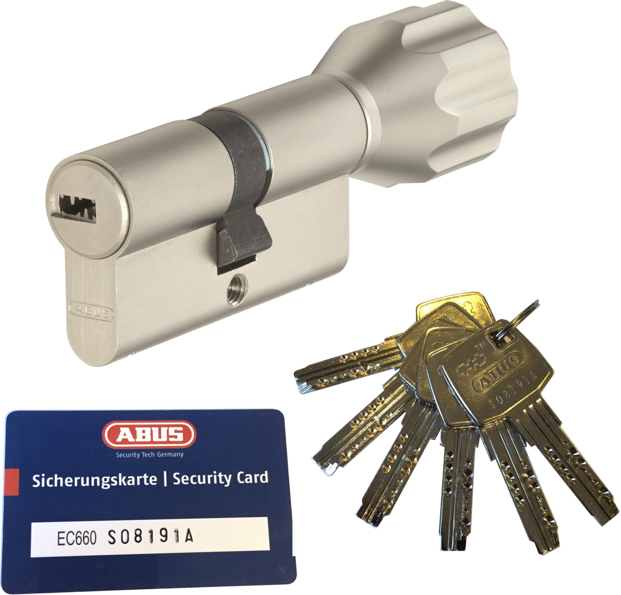 ABUS Profilzylinder ABUS EC660 ECK660 Knaufzylinder versch. Längen, mit Sicherungskarte, Verschiedenschließend