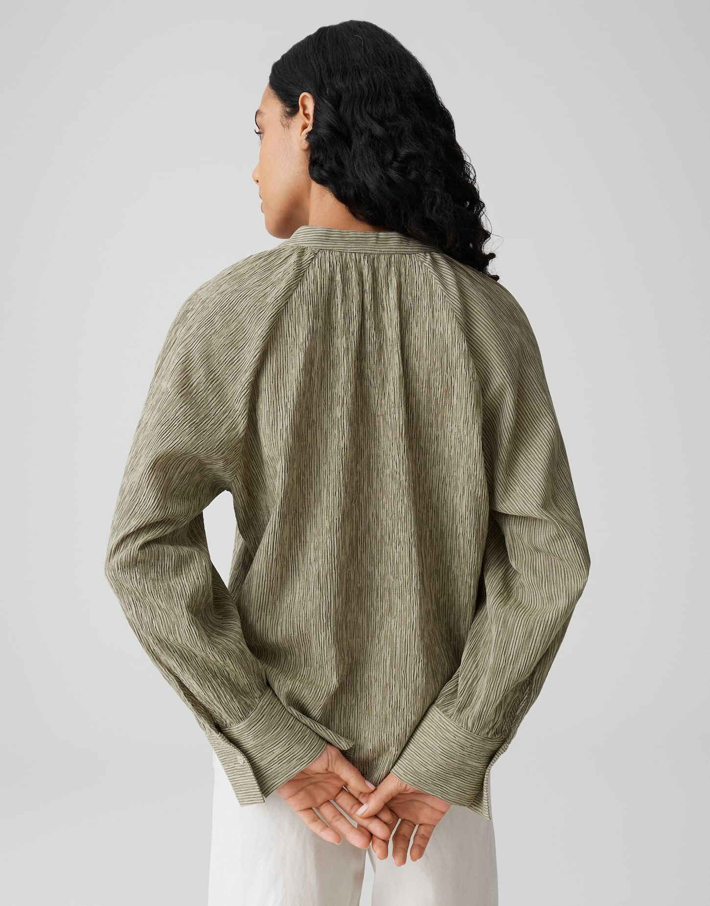 OPUS Langarmbluse Fohemia aus Webware mit Crinkle Effekt Raglanärmel, weicher Griff, Casual – ideal für Alltag und moderne Look