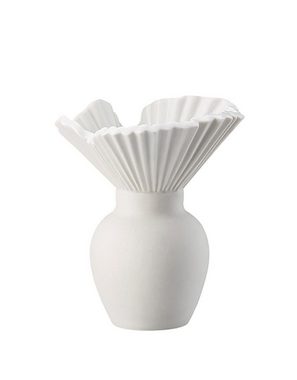 Rosenthal Dekovase Vase Falda aus weißem Porzellan, 10 cm, Kollektion Miniaturvasen