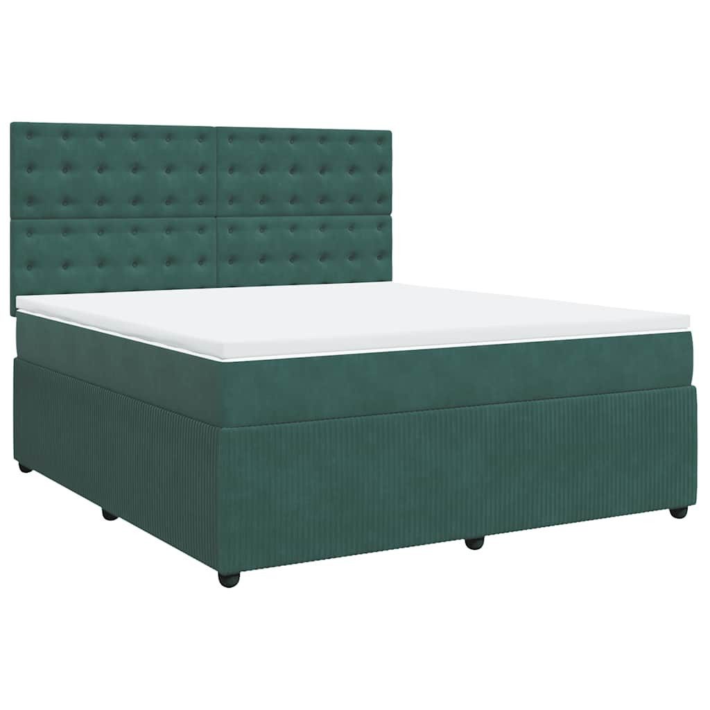 Bett Boxspringbett mit Matratze Dunkelgrün 180x200 cm Samt