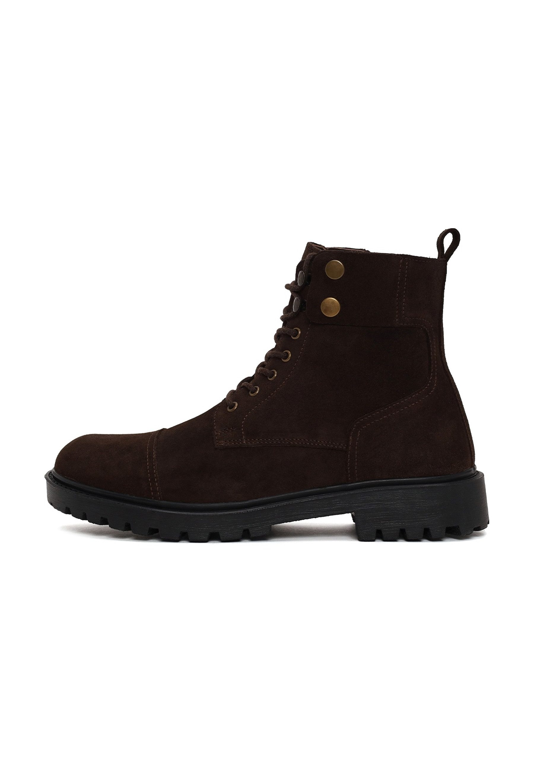 Derimod Leder-Schnür-Combat-Stiefel Ankleboots