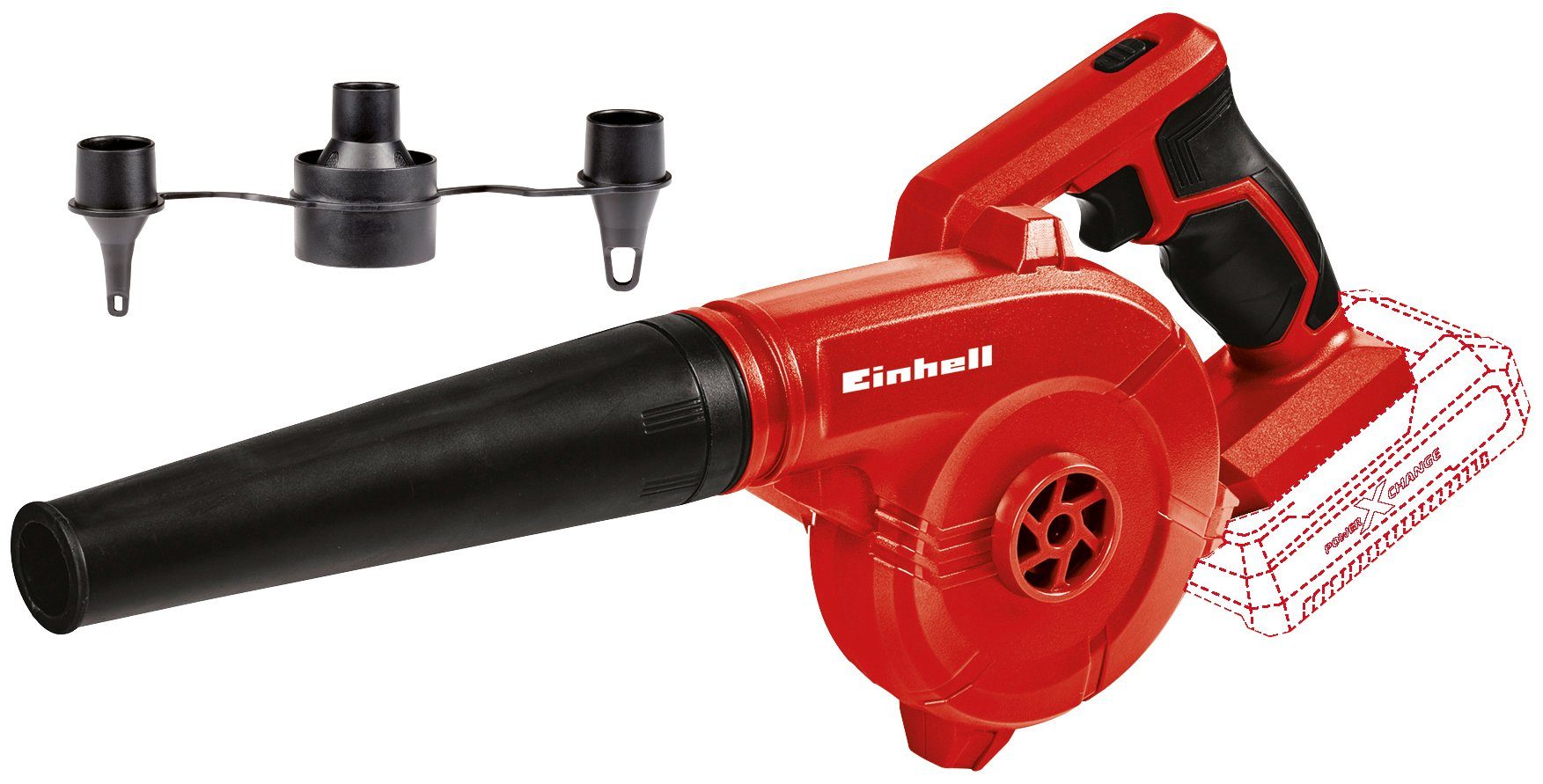 Einhell Akku-Gebläse TE-CB 18/180 Li - Solo, ohne Akku und Ladegerät, inkl. Adapter