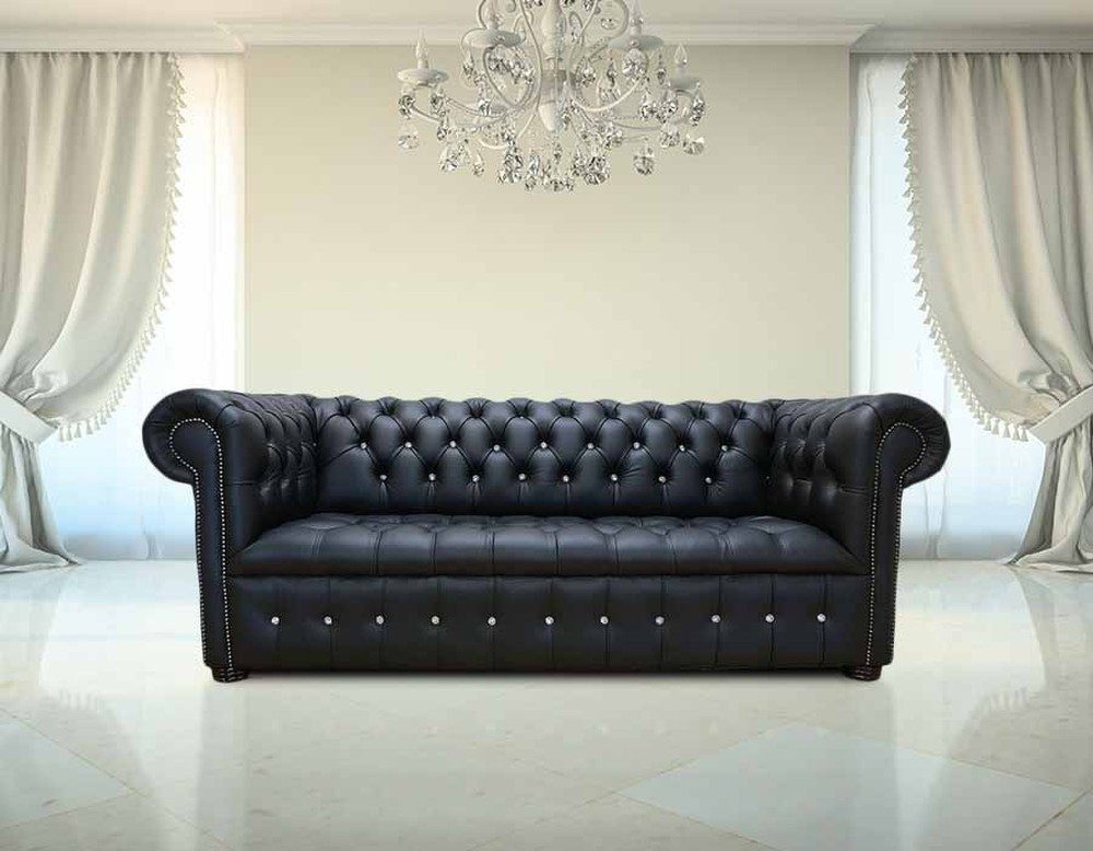 JVmoebel Chesterfield-Sofa Klassisches Polstersofa in hochwertigem Stoff mit Knopfheftung, Made in Europa