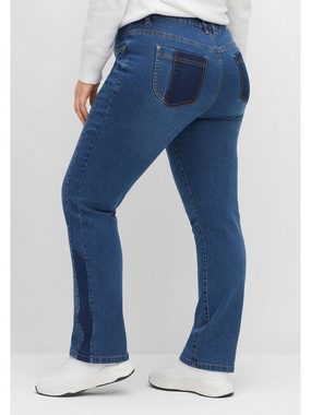 Sheego Gerade Jeans Große Größen mit Kontrastdetails an Bein und Taschen