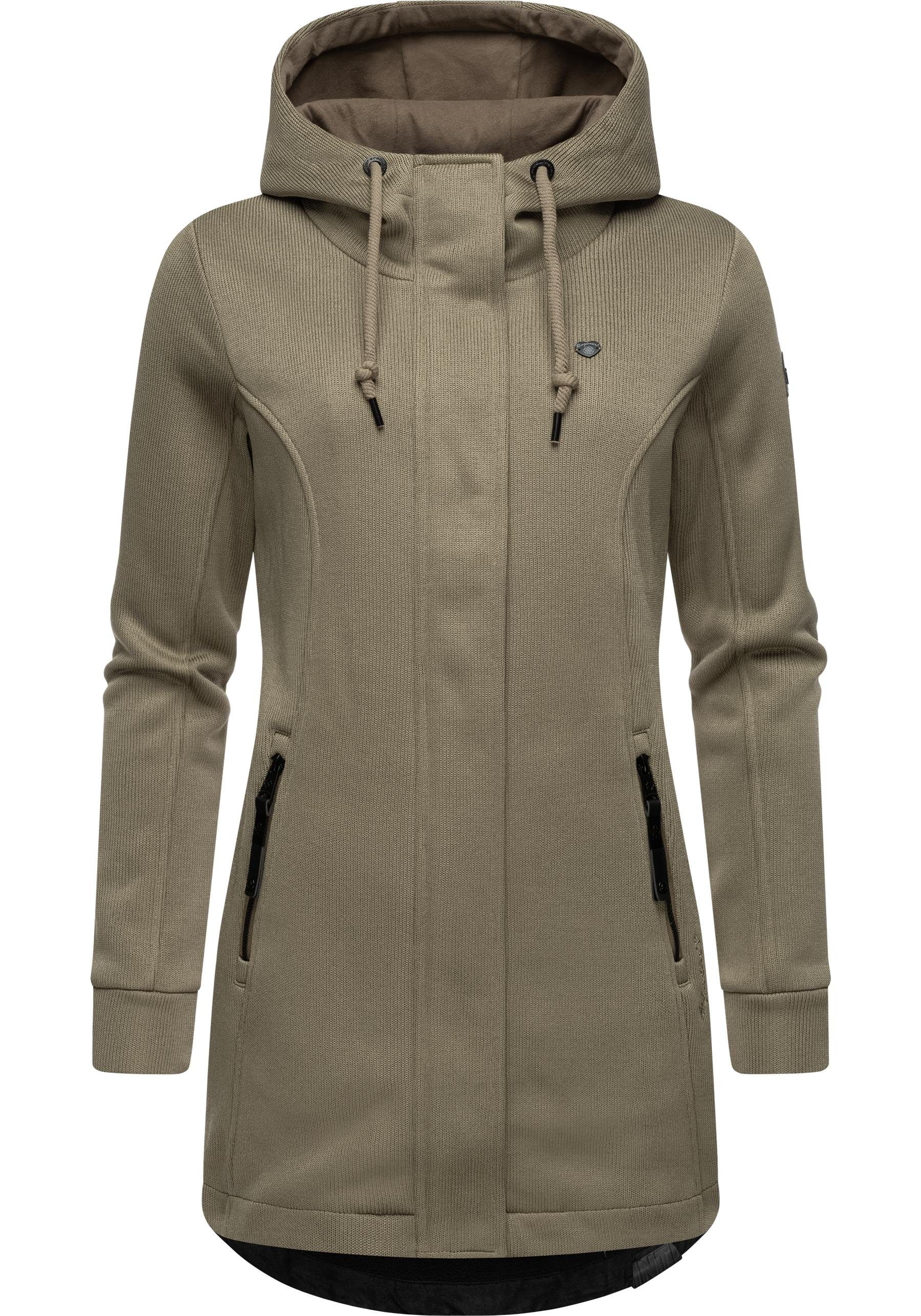 Ragwear Kapuzensweatjacke Letti Bonded Sportliche Kapuzenjacke in Feinstric günstig online kaufen