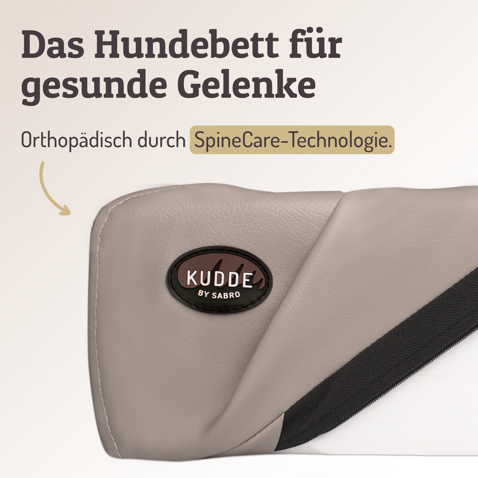 SABRO Hundekorb KUDDE Orthopädisch - Waschbar & Wasserabweisend - Ergonomisch aus, Kunstleder, Premium Hundebett mit wechselbarem Bezug für jede Hundegröße – Bild 2 von 5