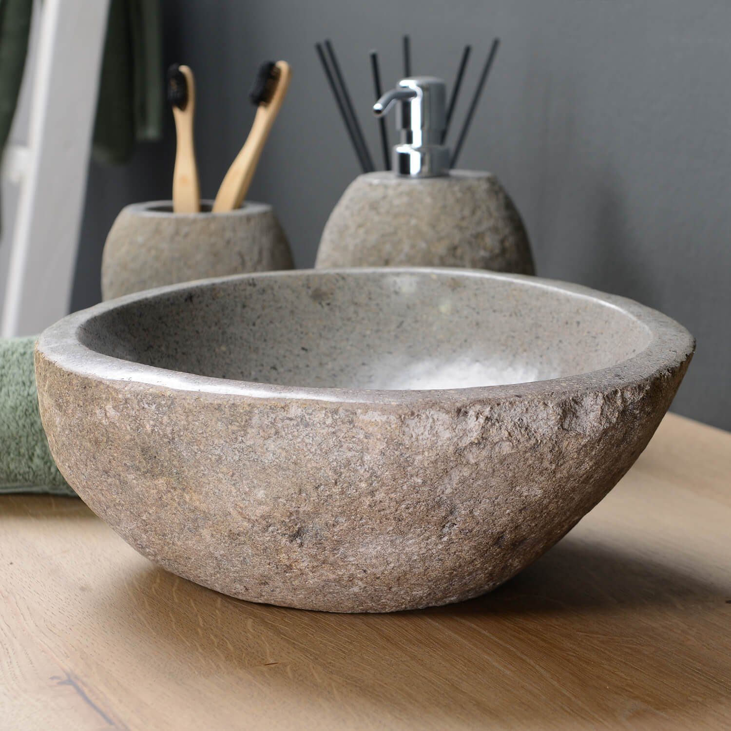 wohnfreuden Aufsatzwaschbecken Naturstein Waschbecken 30 cm (Kein Set), NEW günstig online kaufen