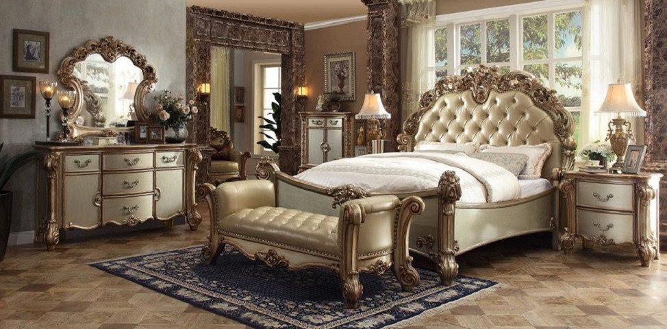 Schlafzimmer-Set Luxuriöses klassisches Schlafzimmermöbel-Set in edlem Design