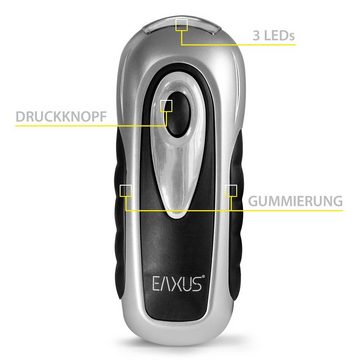 EAXUS LED Taschenlampe Kurbeltaschenlampe mit Hand Dynamo - keine Batterien erforderlich, Wasserdicht, mit Handkurbel
