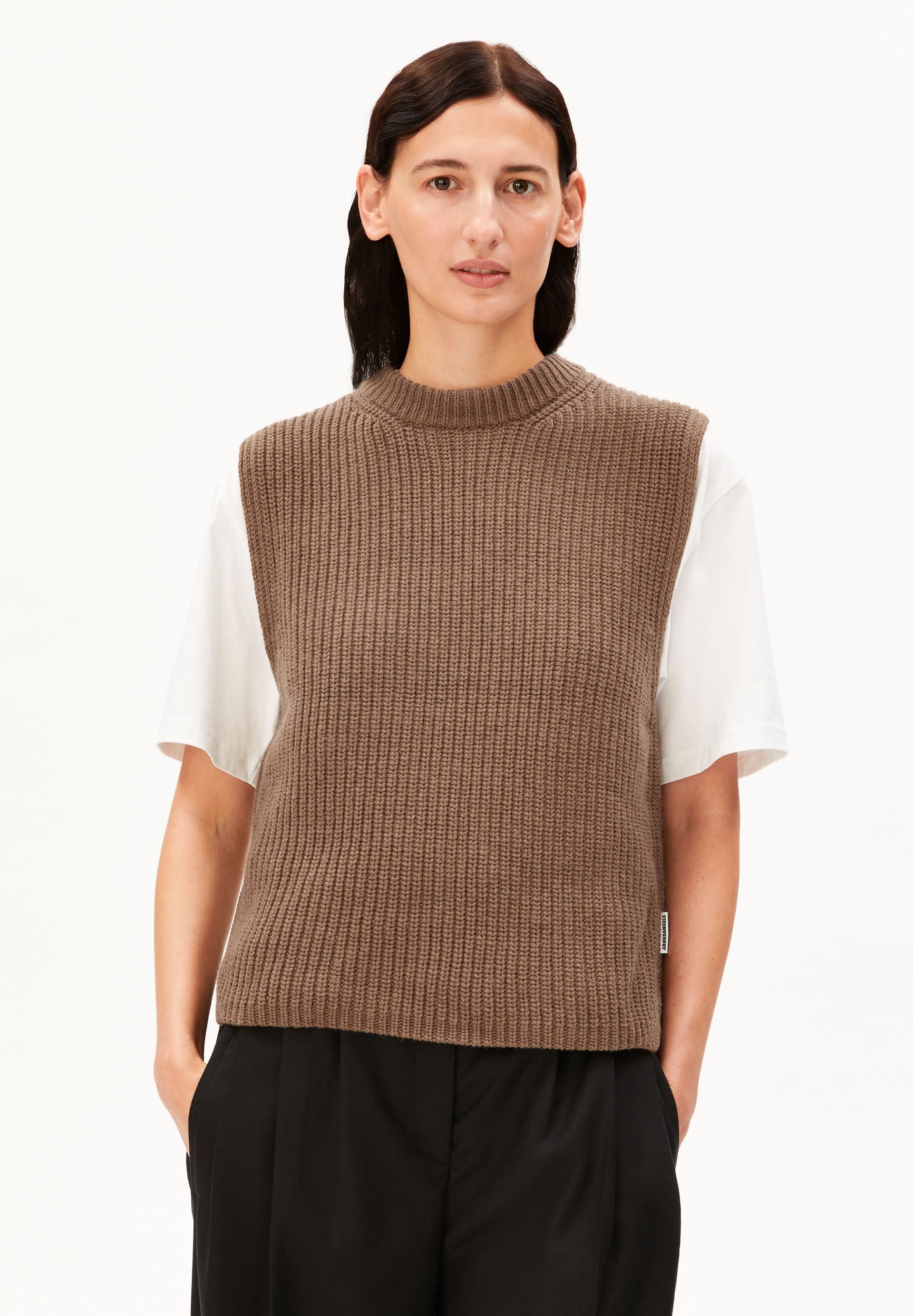 Armedangels Pullunder RIB KNIT Strickweste aus Bio-Woll Mix (1-tlg) Strickweste aus Bio-Woll Mix