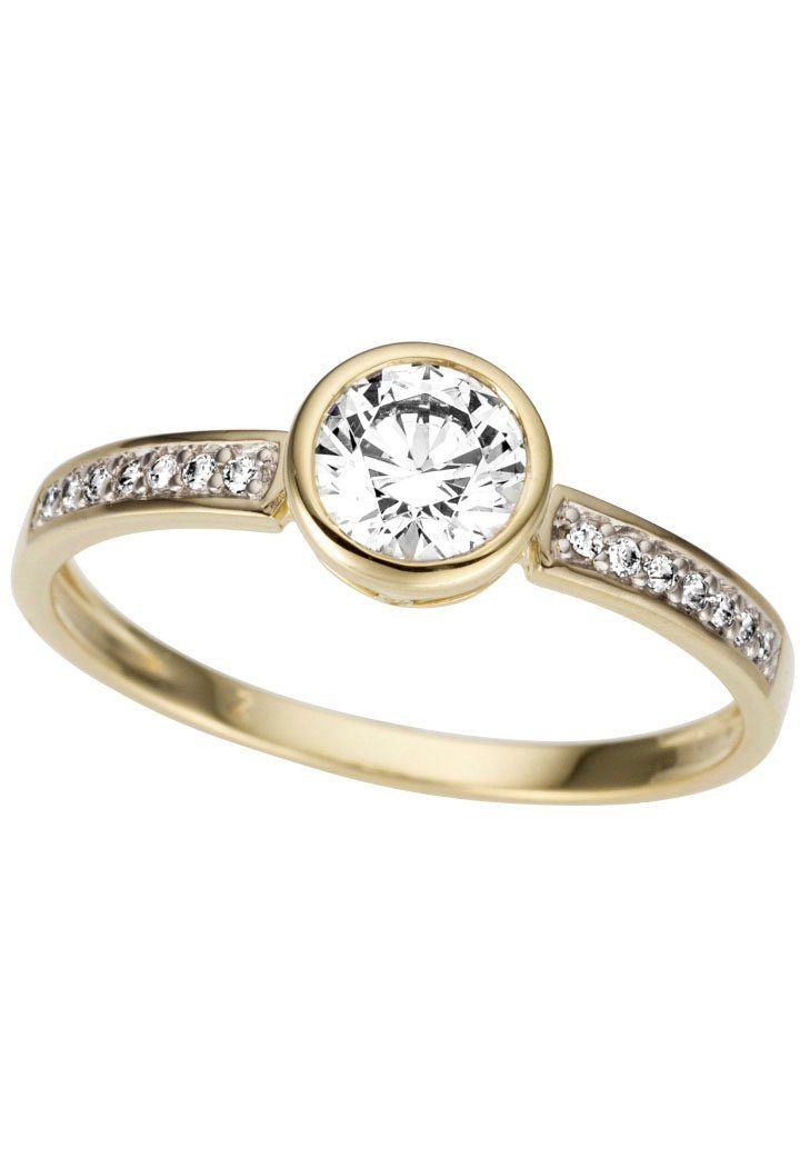 Firetti Solitärring Schmuck Geschenk Gold 333 Damenring Verlobungsring Goldring Solitär, mit Zirkonia (synth)