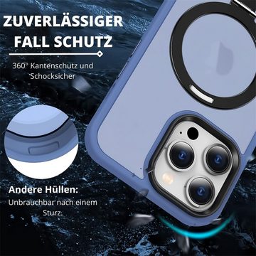 CoolGadget Handyhülle Hybrid Luxury Handy Case für iPhone 13 6,1 Zoll, Hülle Massiv Metallring aufklappbar Schutzhülle für Magsafe Zubehör