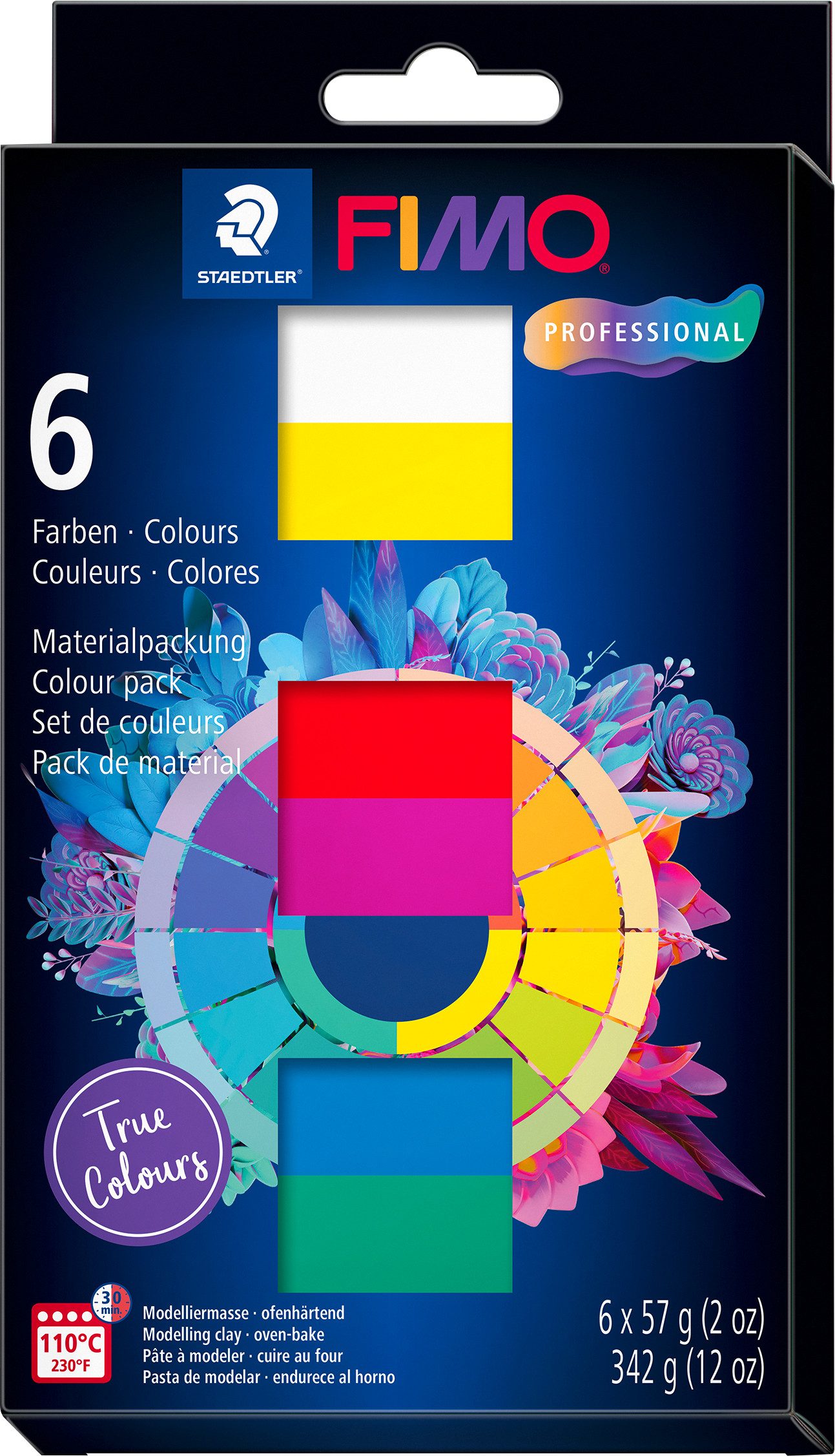 FIMO Modelliermasse True Colours, 6 Blöcke, 342 g