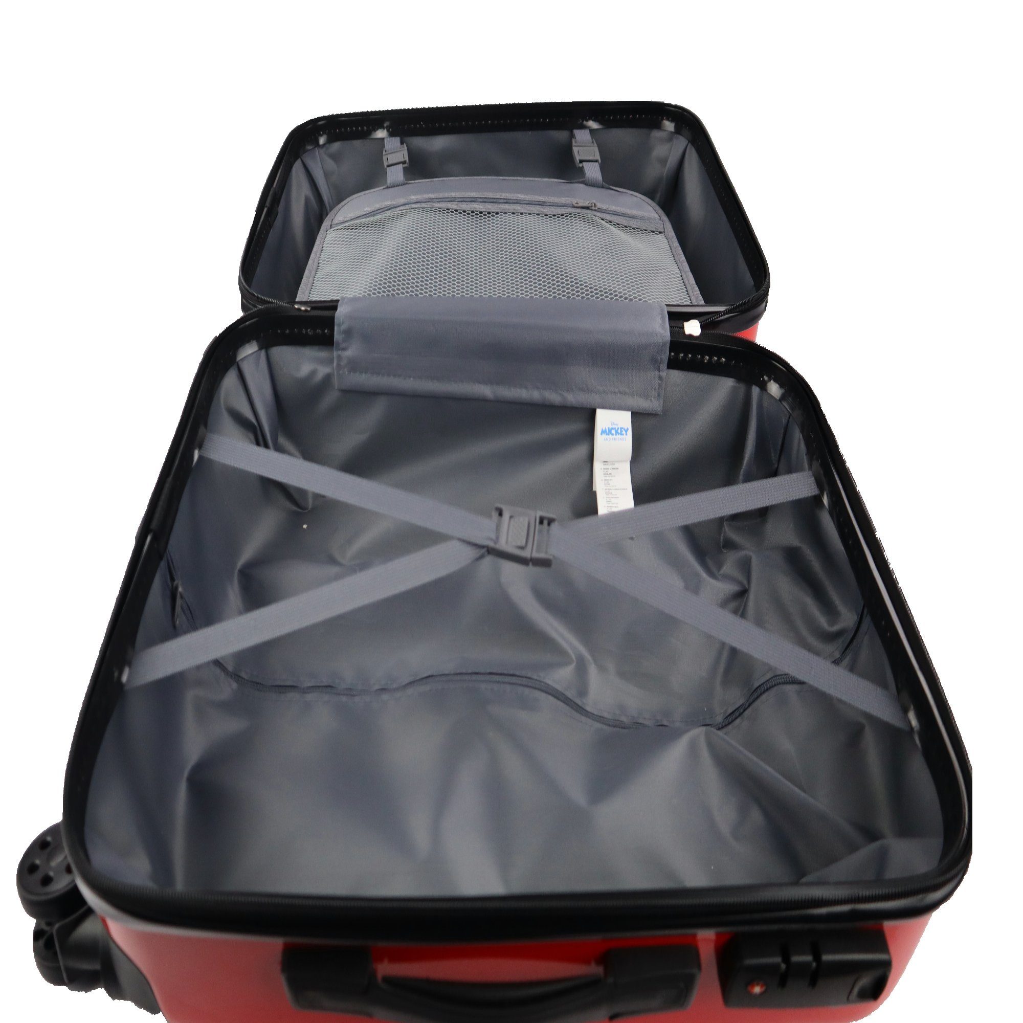 Disney Hartschalen-Trolley Disney Mickey Mouse Trolley Koffer 55x40x20 cm 4 Rollen Zahlenschloss, 4 Rollen