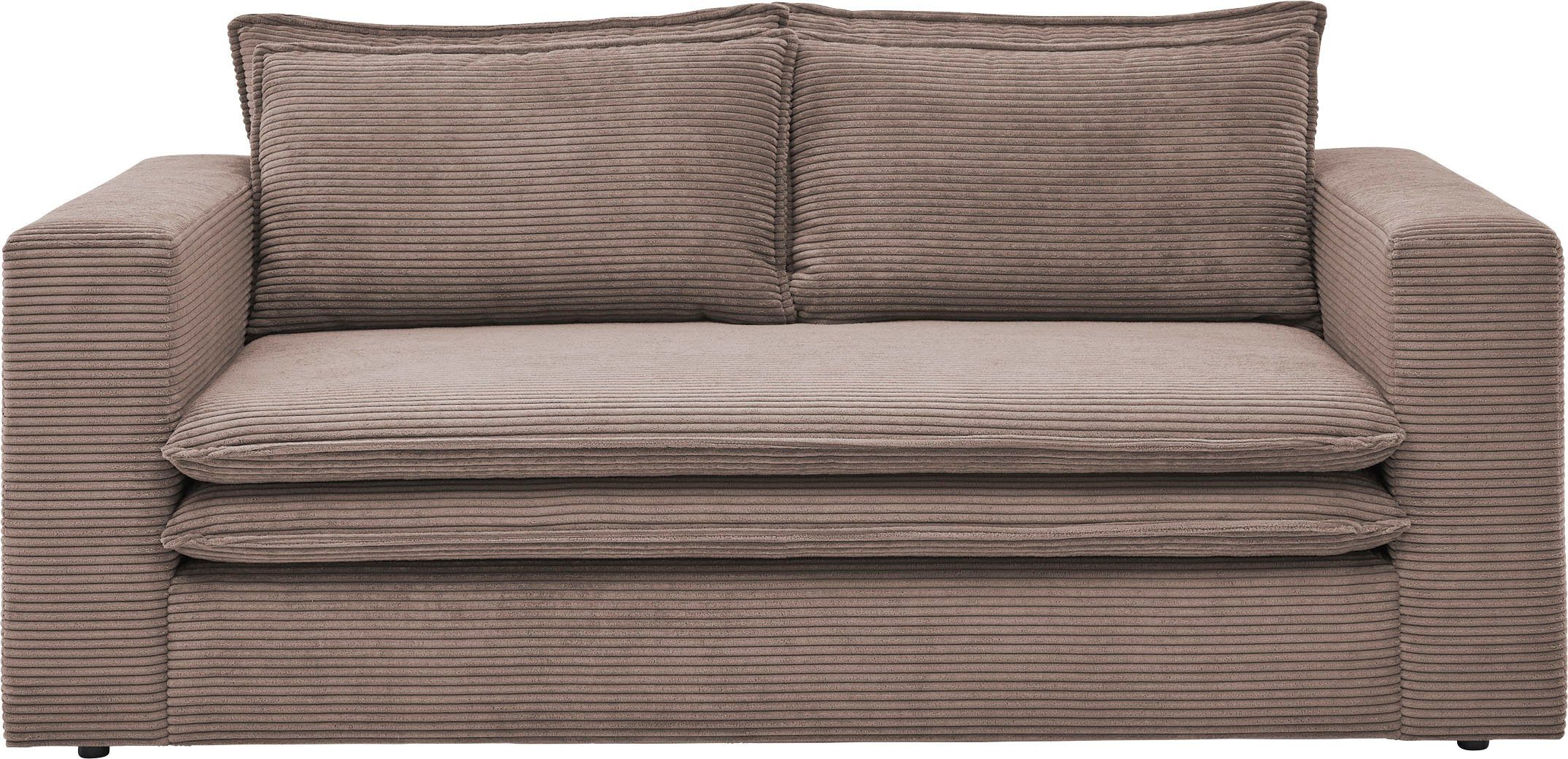 Home affaire Sitzgruppe PIAGGE, (2-tlg), 2-Sitzer-Sofa und Hocker klein im Set
