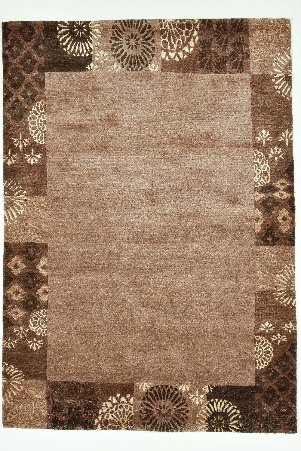 Teppich Talonga Silk org. Nepal, THEKO, Rechteckig, 170 x 240 cm, Braun