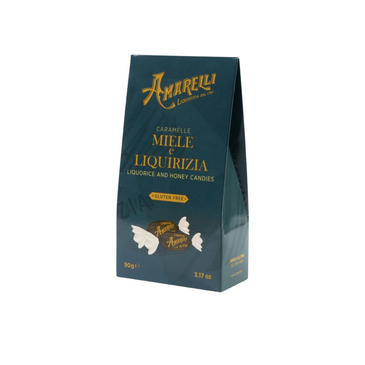 Amarelli Süßigkeit Amarelli Bonbons mit Honig und Lakritz aus Italien 90 g, 90 g, 22 St.