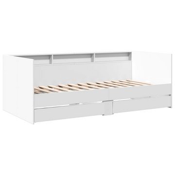 vidaXL Bett Tagesbett mit Schubladen Weiß 100x200 cm Holzwerkstoff