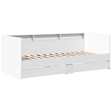 vidaXL Bett Tagesbett mit Schubladen Weiß 75x190 cm Holzwerkstoff