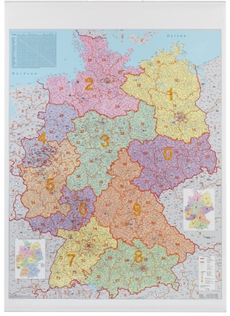 FRANKEN Wandtafel PLZ- Karte Deutschland beschreibbar 1:750.000 97 cmx137 cm