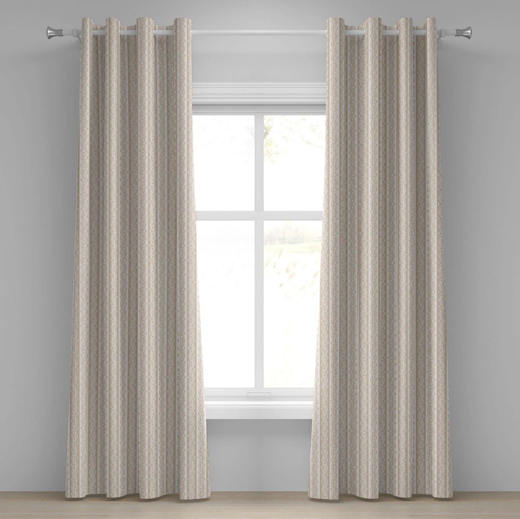 Gardine Dekorative 2-Panel-Fenstervorhänge für Schlafzimmer Wohnzimmer, Abakuhaus, viktorianisch Strudel Barock