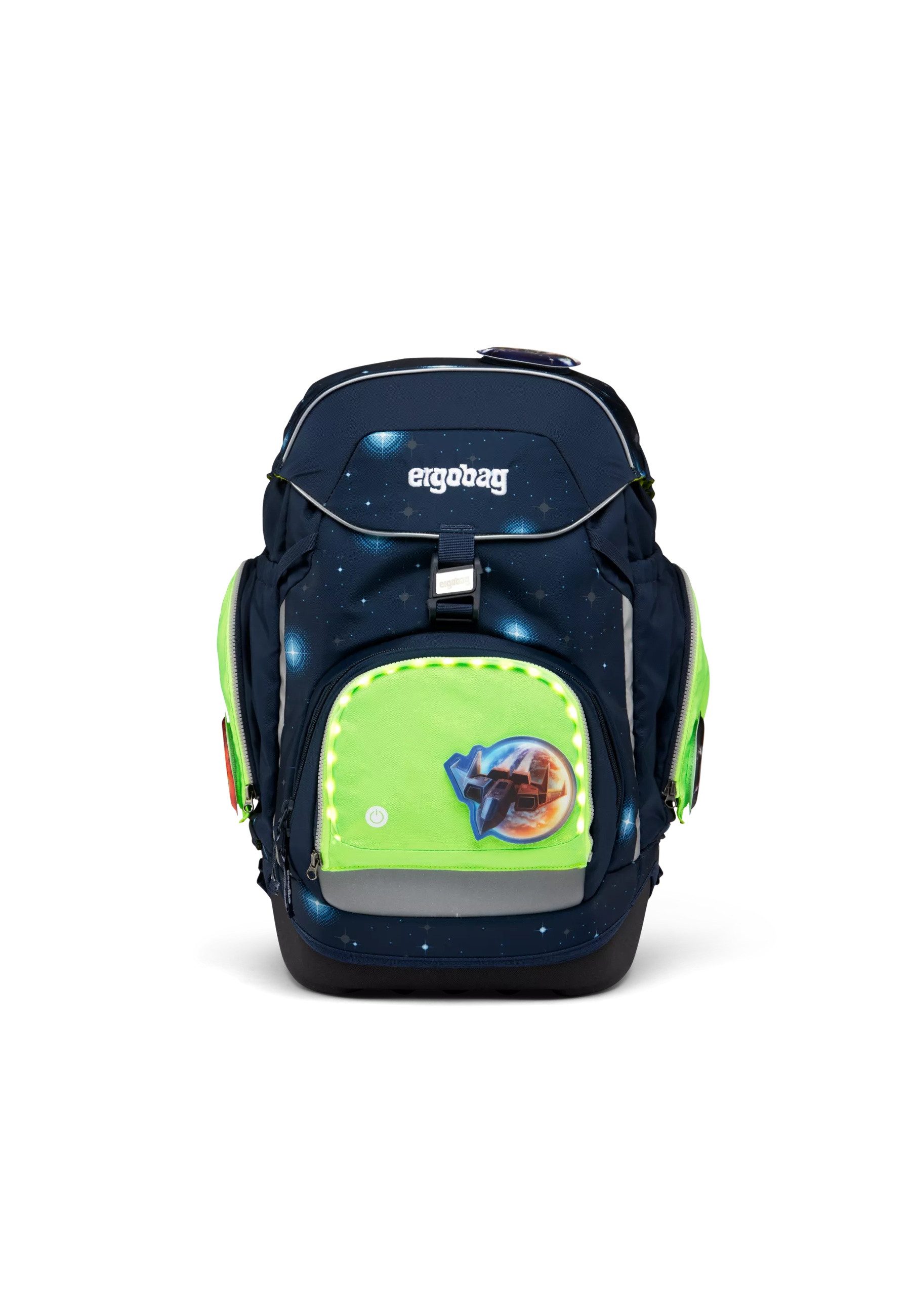 ergobag Schulranzen Fluo LED Zip Set, reflektierend