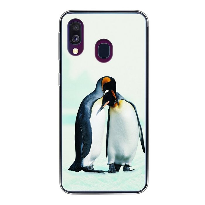MuchoWow Handyhülle Pinguine - Schnee - Familie Handyhülle Samsung Galaxy A40 Smartphone-Bumper Print Handy