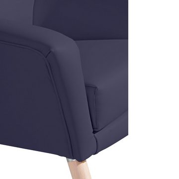 58 aufm Kessel Sessel Sessel Kachka Bezug Kunstleder Buche natur / dunkelblau 21087 (Sparpreis inkl. Kostenlosem Versand, 1-St), hochwertig verarbeitet,bequemer Sitz
