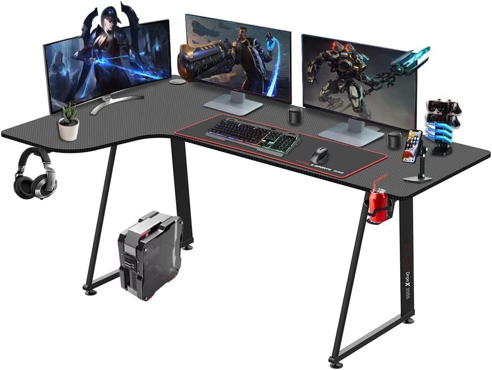 Dripex Eckschreibtisch Gaming Tisch L-Form 160cm Schreibtisch Computertisch