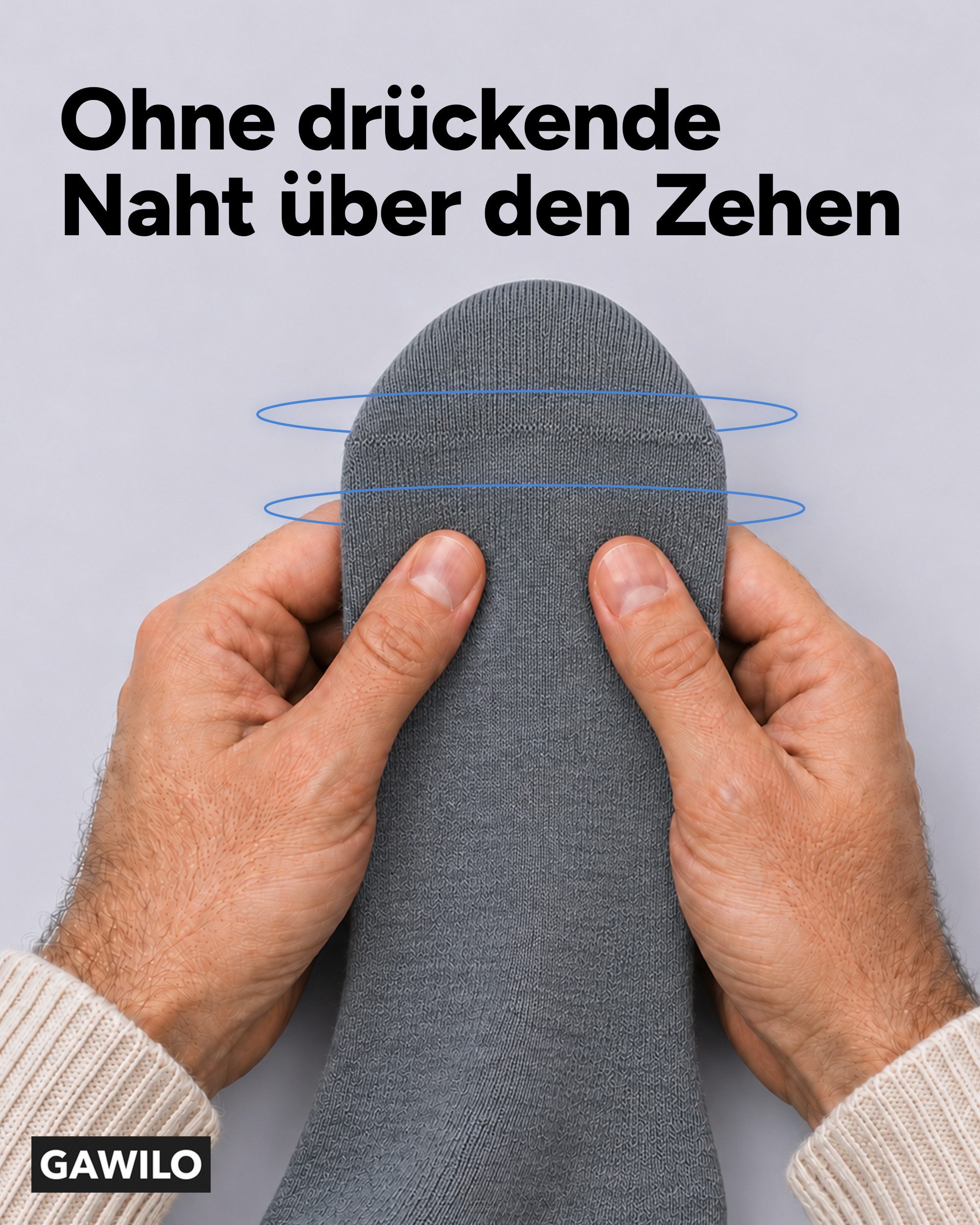 GAWILO Diabetikersocken für Herren, ohne Gummidruck, extra weiter Komfortbund, Business Socke (6 Paar) extra breiter Piquet - Strick am Bund – Bild 3 von 5