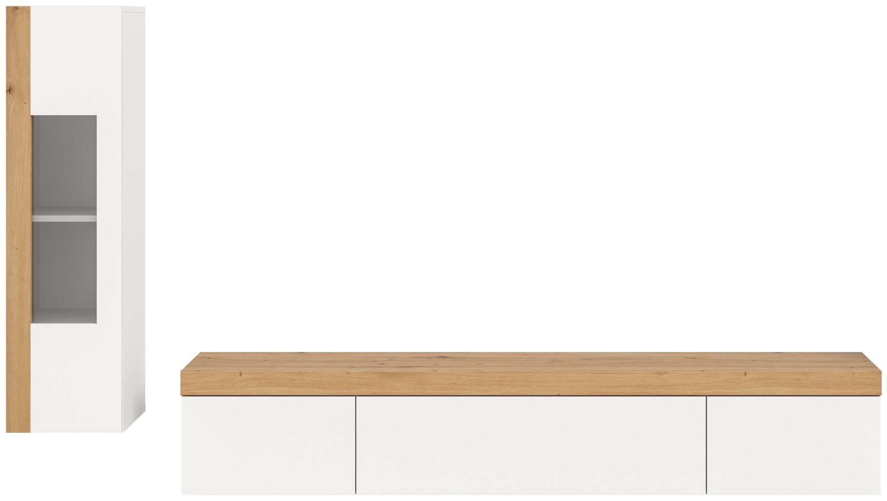 xonox.home Wohnwand, (2tlg. Set bestehend aus Vitrine, Lowboard), Weiß Für günstig online kaufen