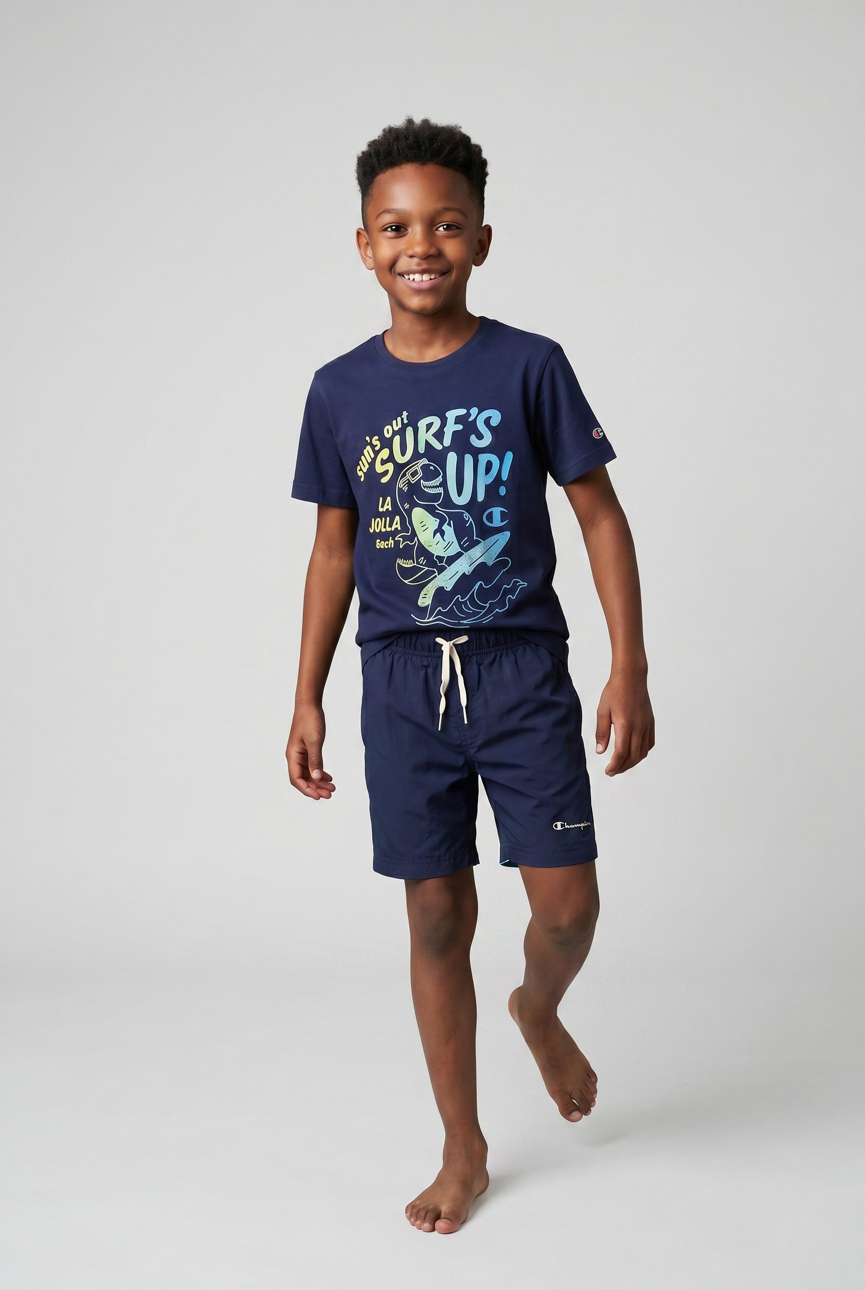 Champion T-Shirt & Shorts Kids' Beach Set (2-tlg) für Kinder und Jugendliche geeignet, aus Baumwolle