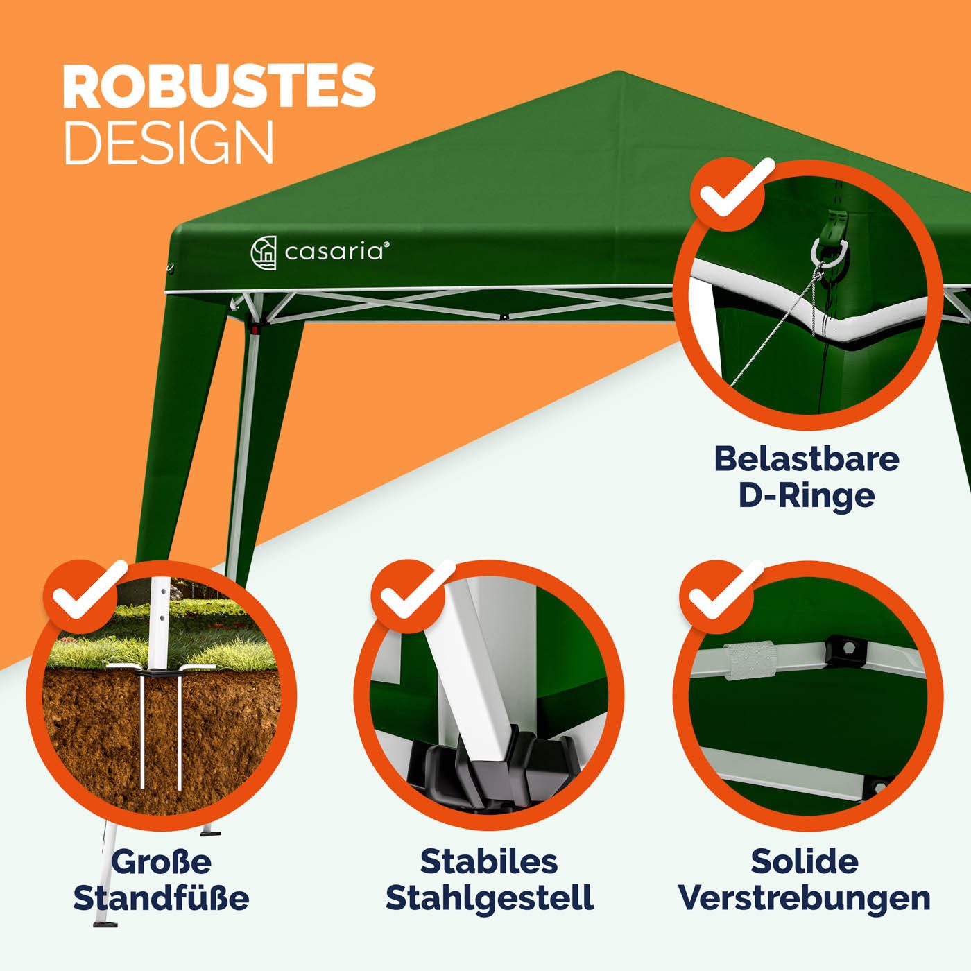 Casaria Pavillon, 300x300 cm Pavillon Set mit 2x Seitenwände UV-Schutz 50+ inkl. Tasche
