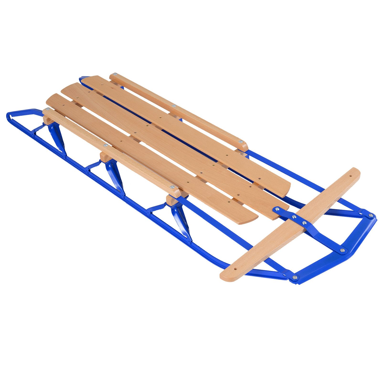 COSTWAY Schlitten Rodel 137cm, 150kg belastbar, Holz, für Kinder+Erwachsene