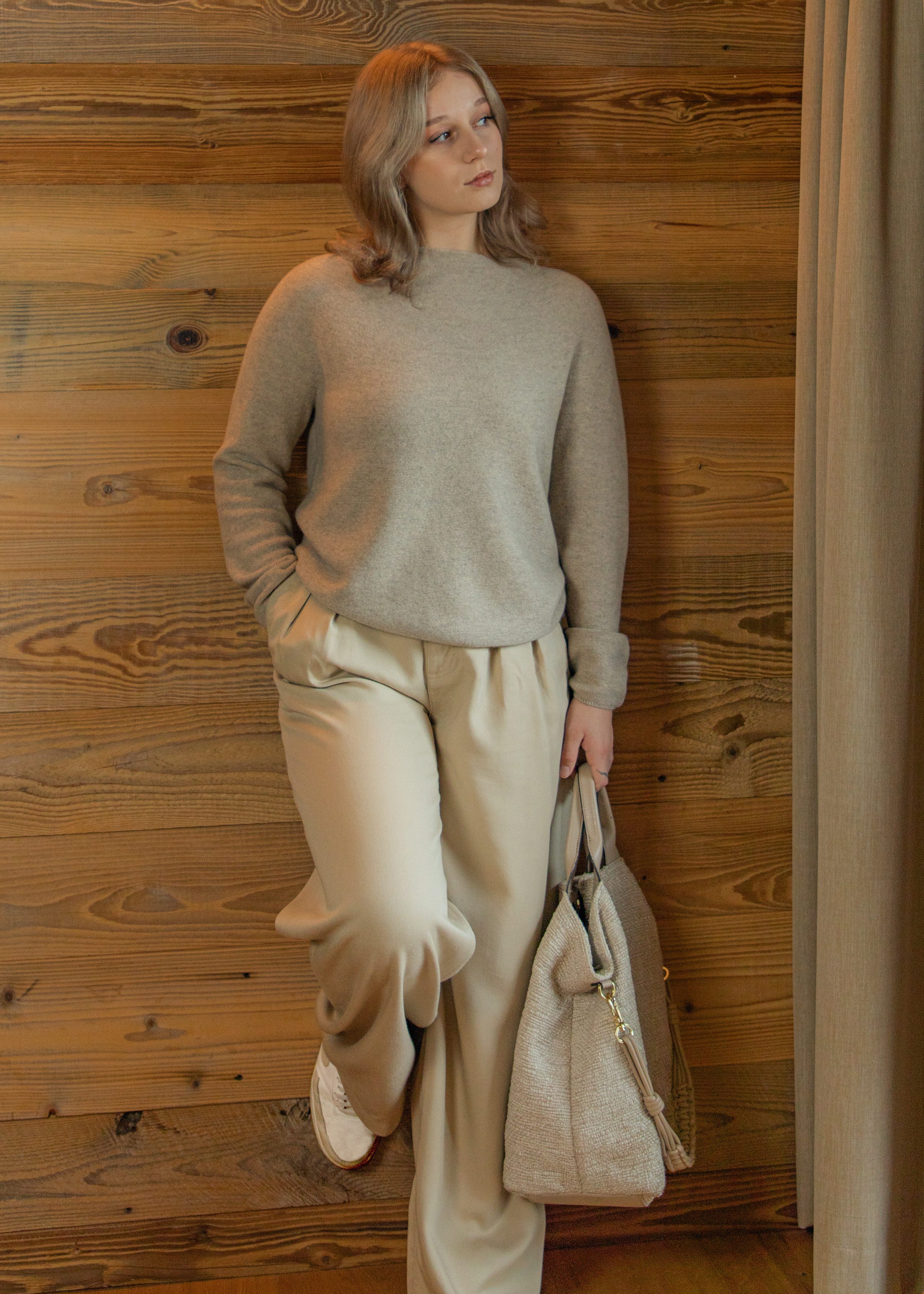 Ariun Kaschmirpullover 3D Strickpullover mit C-Ausschnitt günstig online kaufen