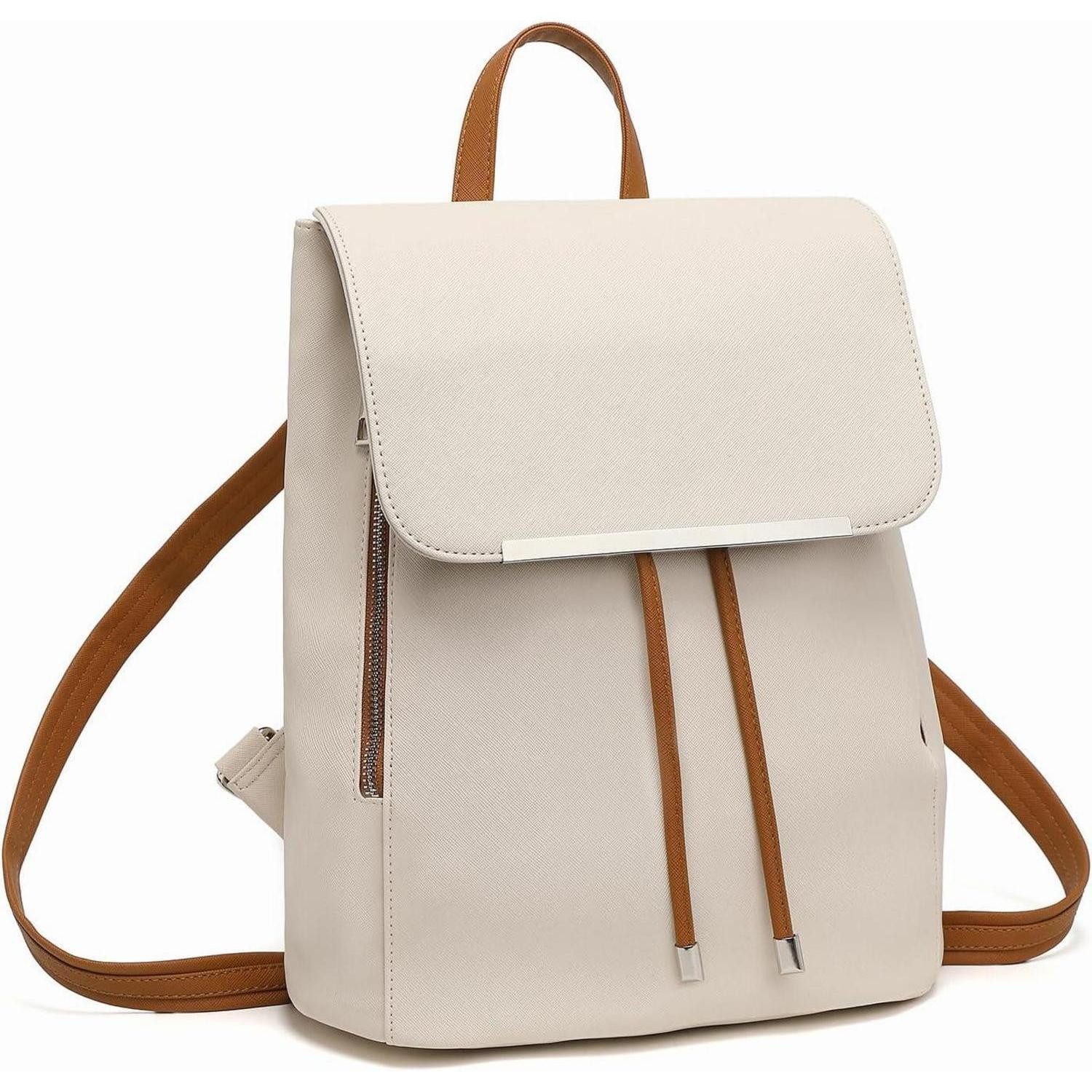 Cityrucksack Damen Rucksack Klein PU Leder Cityrucksack wasserdicht - Schwarz