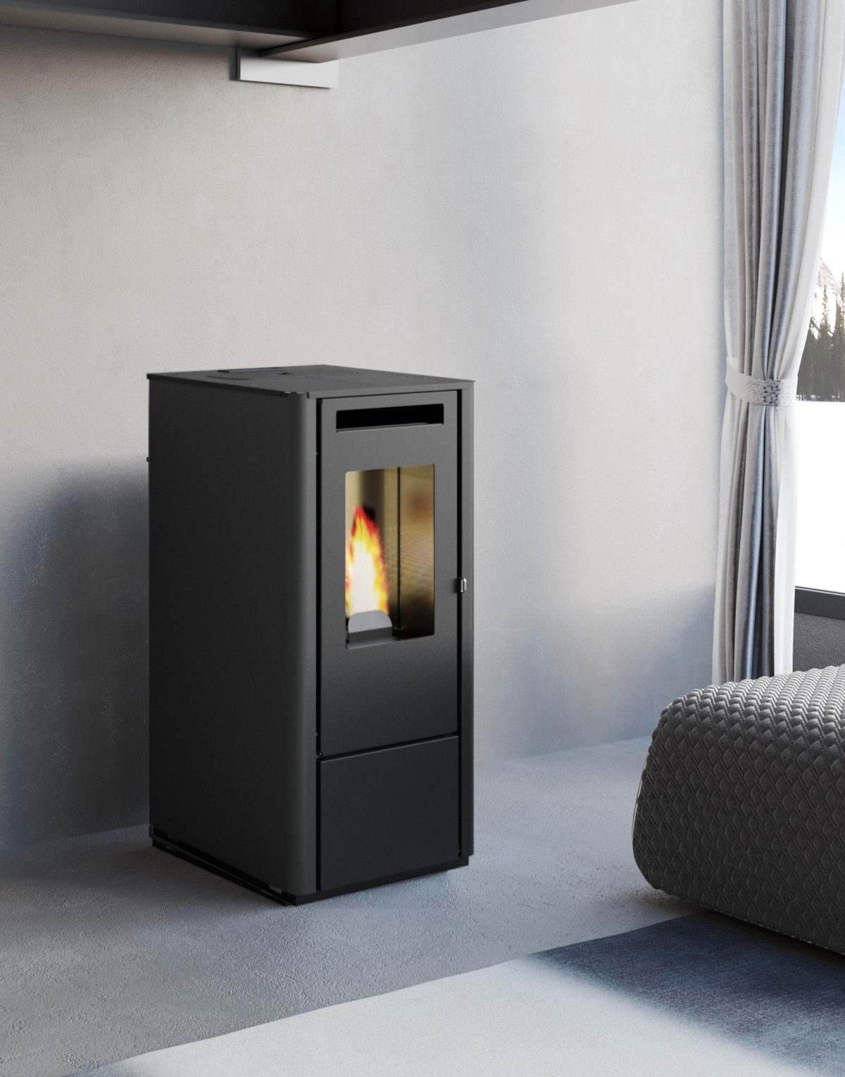 Apex Pelletofen Pelletofen 8kW Pelletkamin Pelletheizung Kaminofen A+ 56306, (1-tlg)