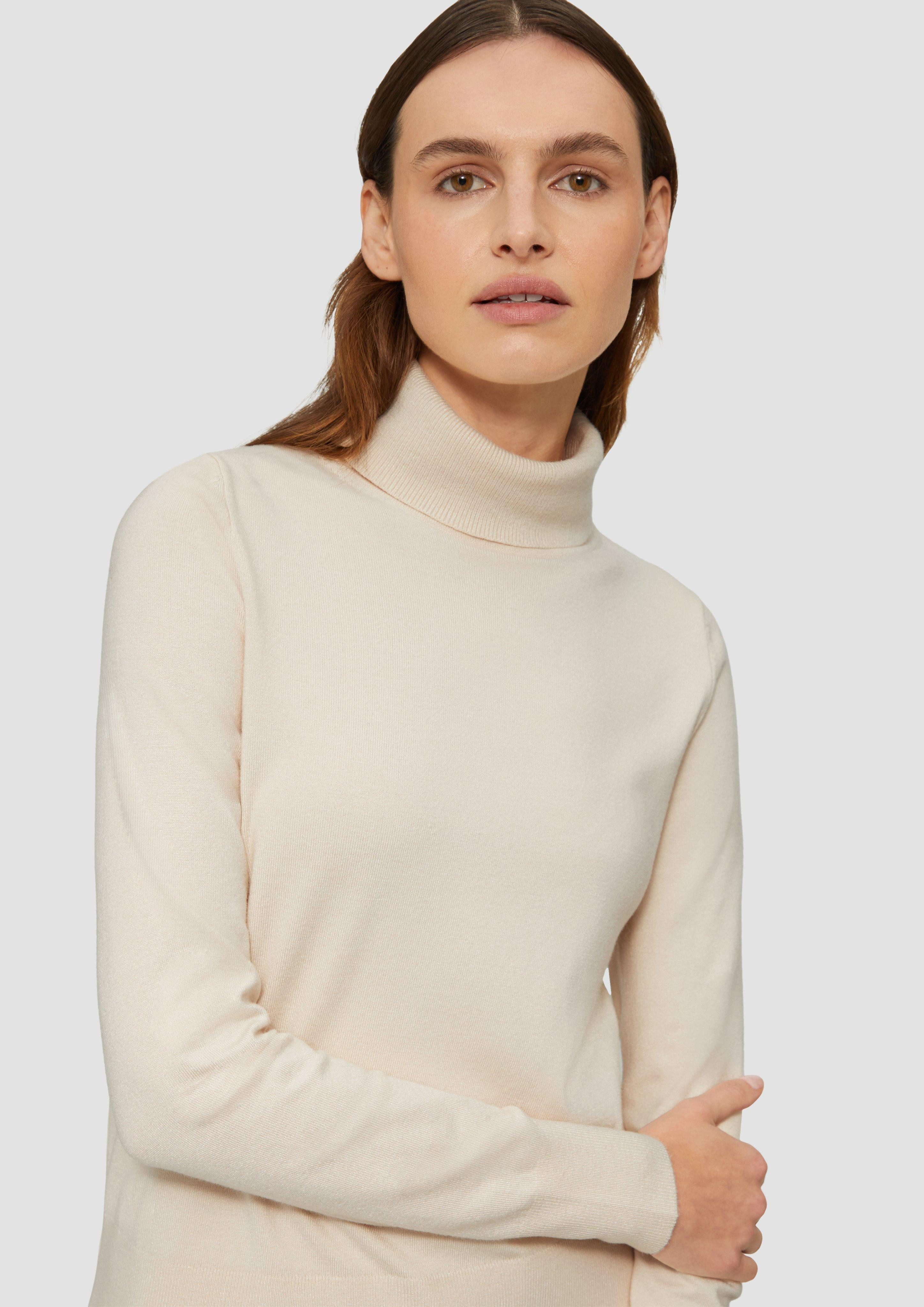s.Oliver Strickpullover Weicher Rollkragenpullover aus Viskosemix günstig online kaufen