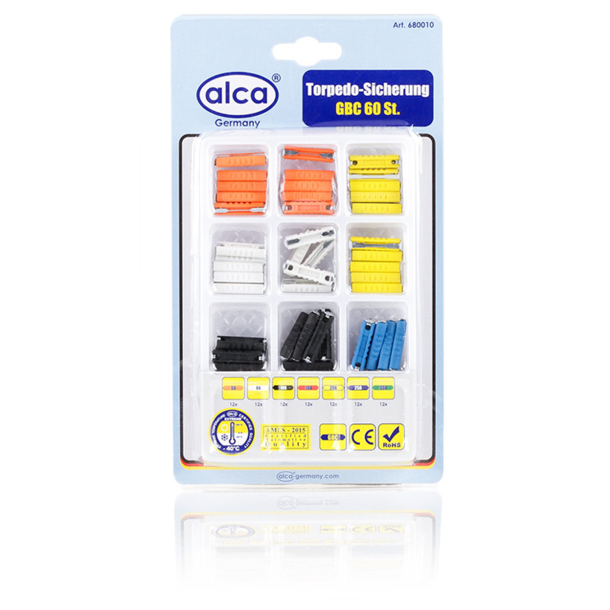 alca Flachstecksicherungshalter alca® Fuse GBC Set L Set Auto Abschmelzsicherungen, (60-St)
