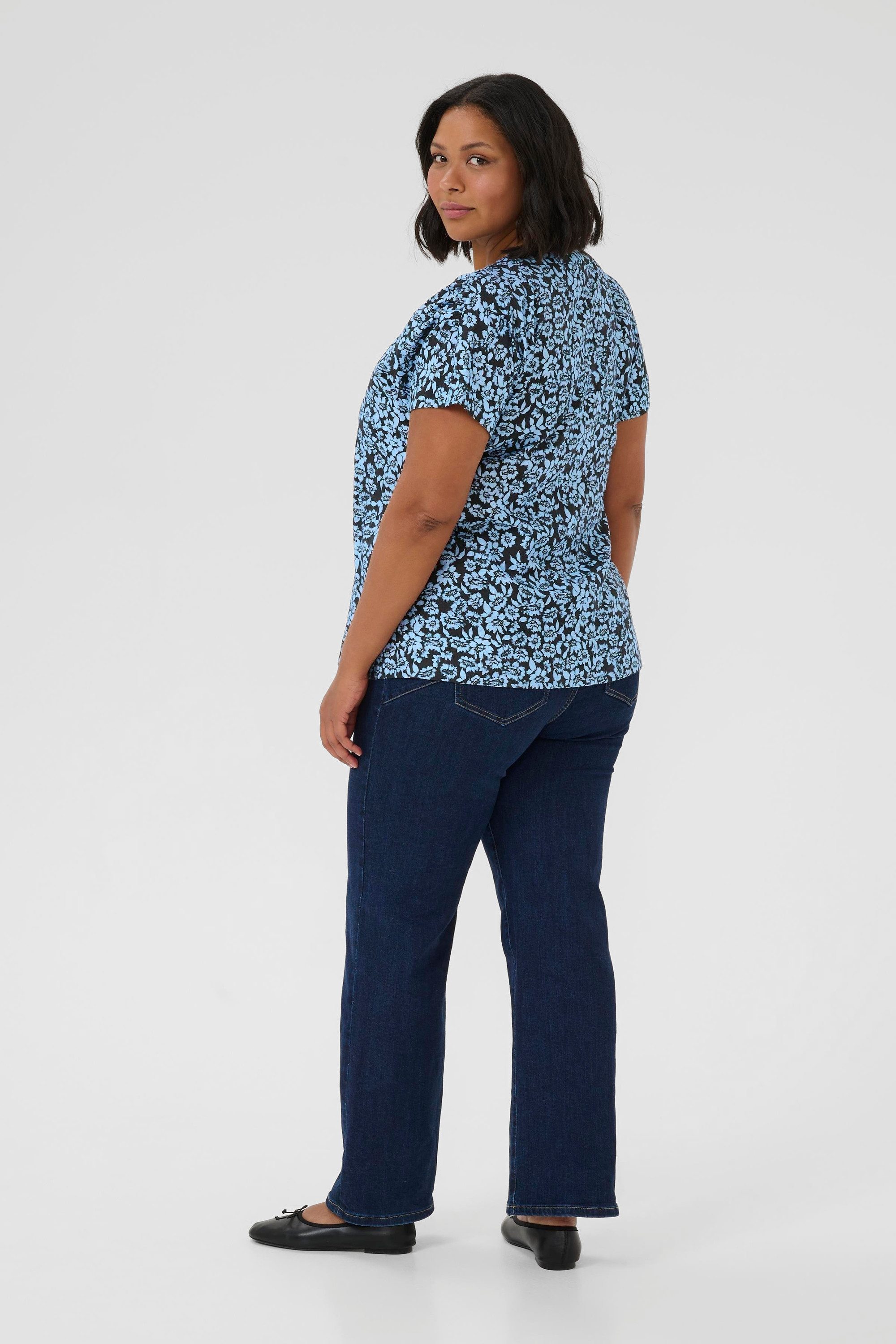 KAFFE Curve Kurzarmbluse Kurzarm-Bluse KCamina Große günstig online kaufen