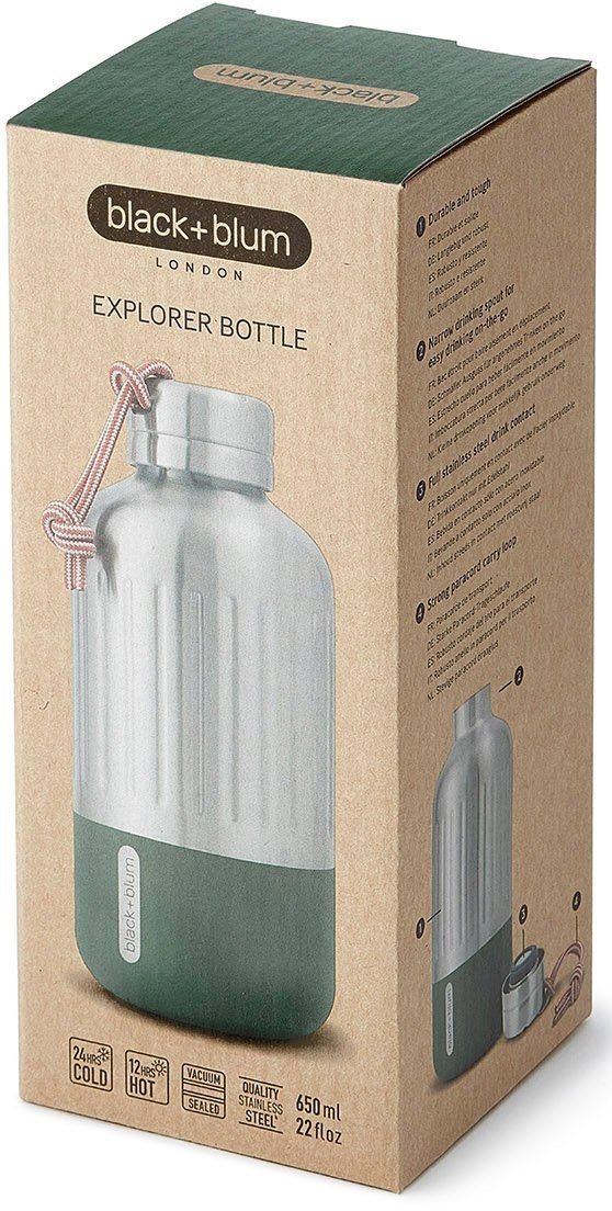 Isolierflasche ml Explorer, olivgrün Edelstahl, black+blum 650