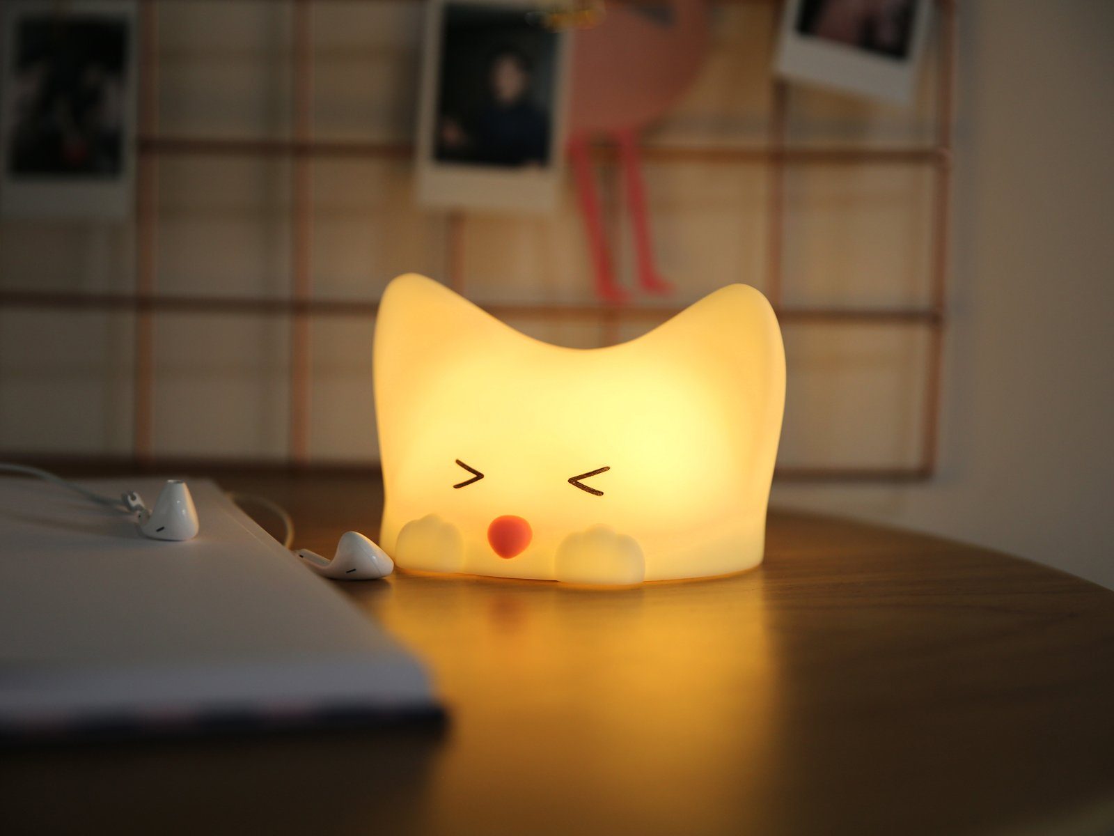 2er Nachtlicht, USB Set Katze aufladbar, integriert, LED dimmbar Stilllicht Kinderzimmerleuchten fest LED USB-Ladefunktion, meineWunschleuchte