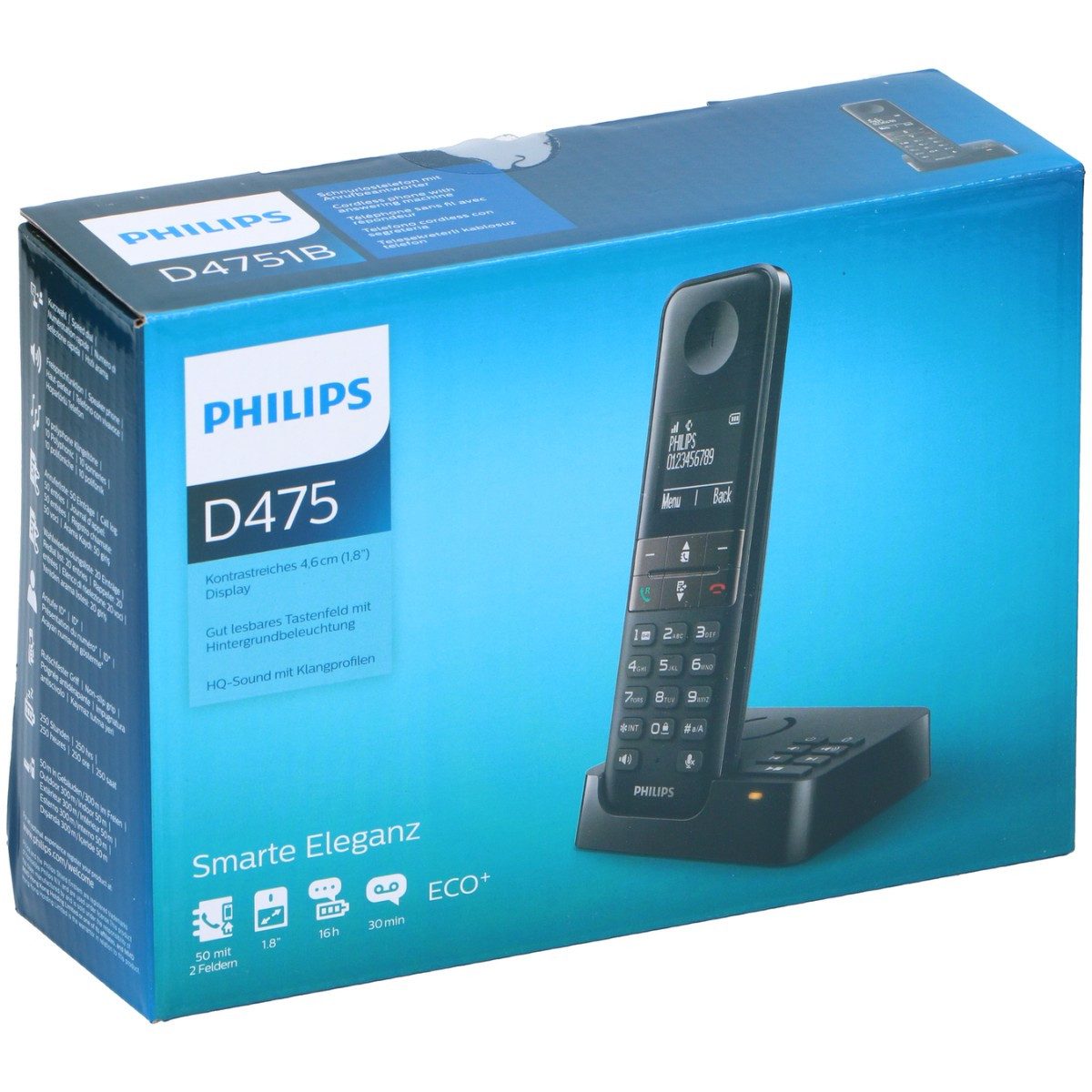 Philips Philips Telefon D4751B/01, Kabellos Schnurloses DECT-Telefon