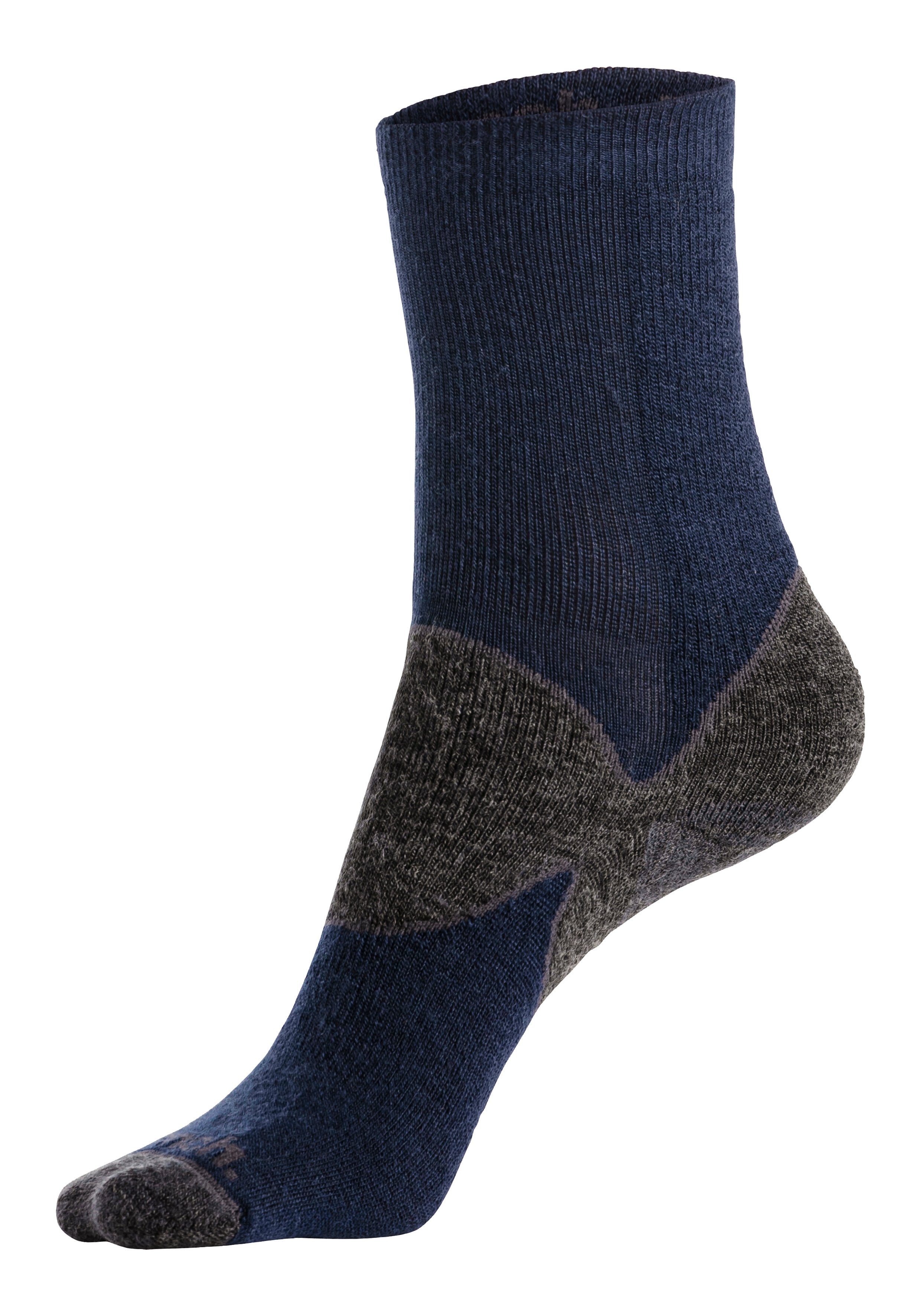 Bench. Wandersocken (2-Paar) navy-anthrazit, flauschigem 1x Wolle Material 36% mit 1x olive-anthrazit aus Wollsocken