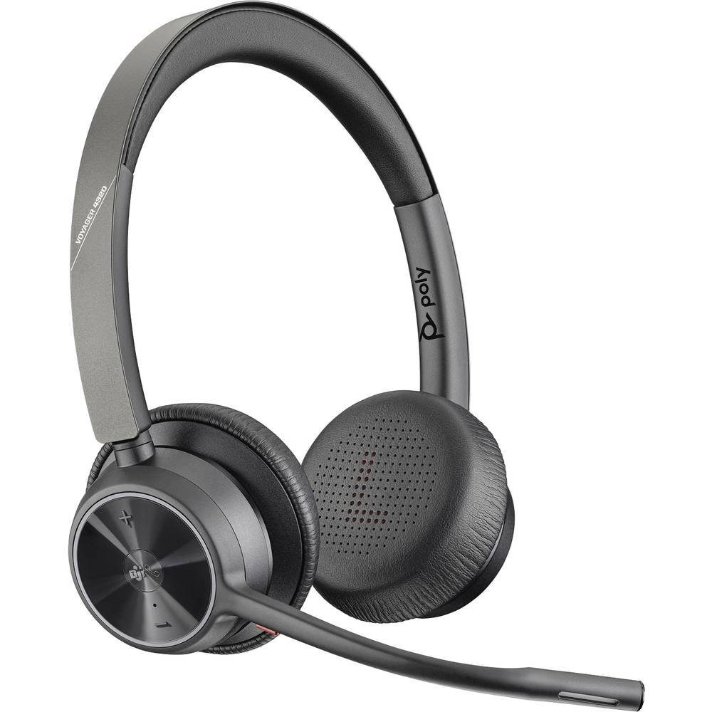 Poly BT Headset Voyager 4320 UC Stereo USB-C Teams Kopfhörer (Mikrofon-Stummschaltung)