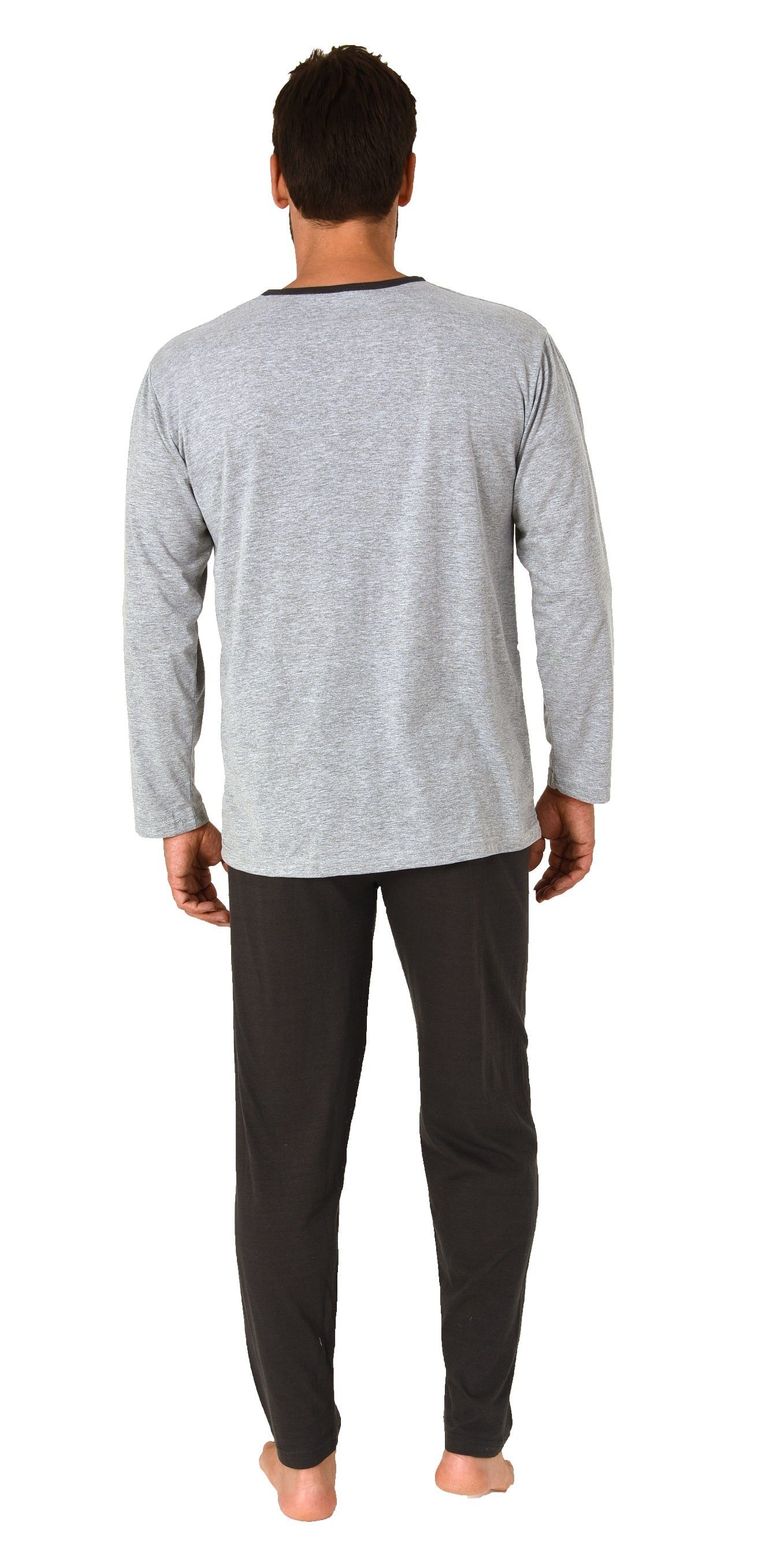 RELAX by Normann Pyjama Herren Pyjama langarm Schlafanzug in melange Optik günstig online kaufen