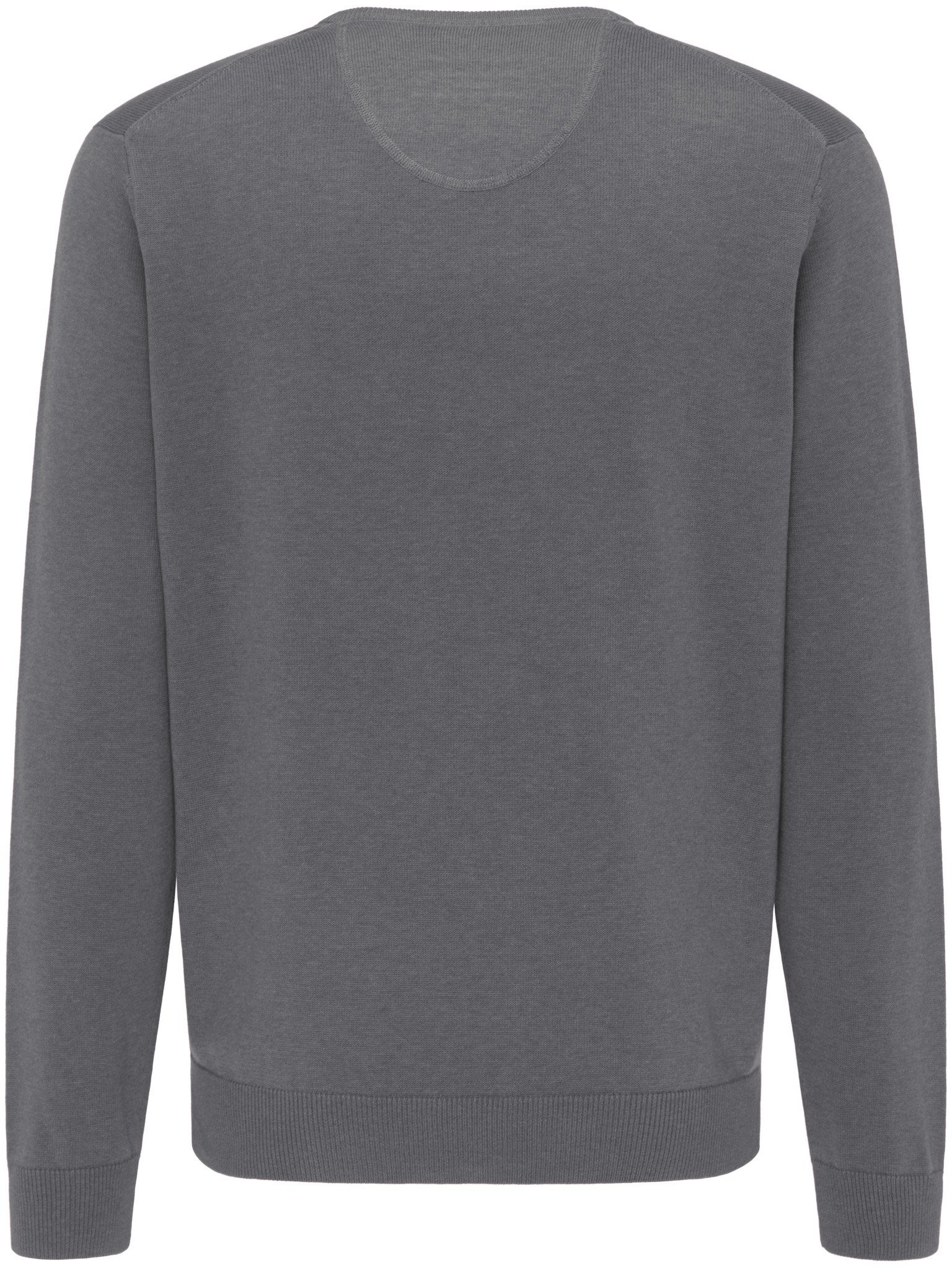 FYNCH-HATTON Strickpullover FYNCH-HATTON Pullover mit mit (1-tlg) V-Ausschnitt stahlgrau V-Kragen