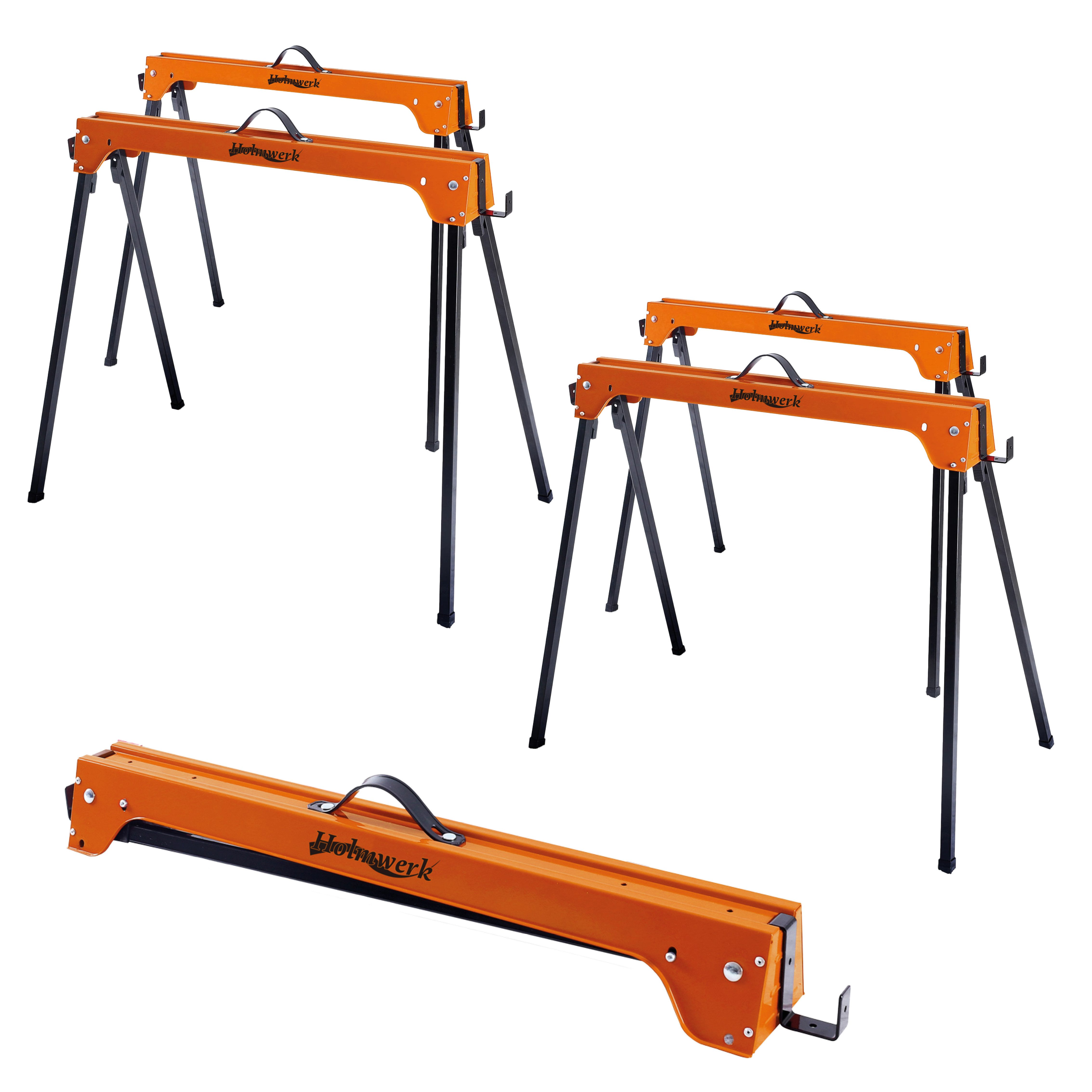 Holmwerk Sägebock 4x Arbeitsbock, Gerüstbock, bis 500 kg, klappbar mit Griff, (Sägebock, 4-St), robust, transportabel, klappbar, stabil