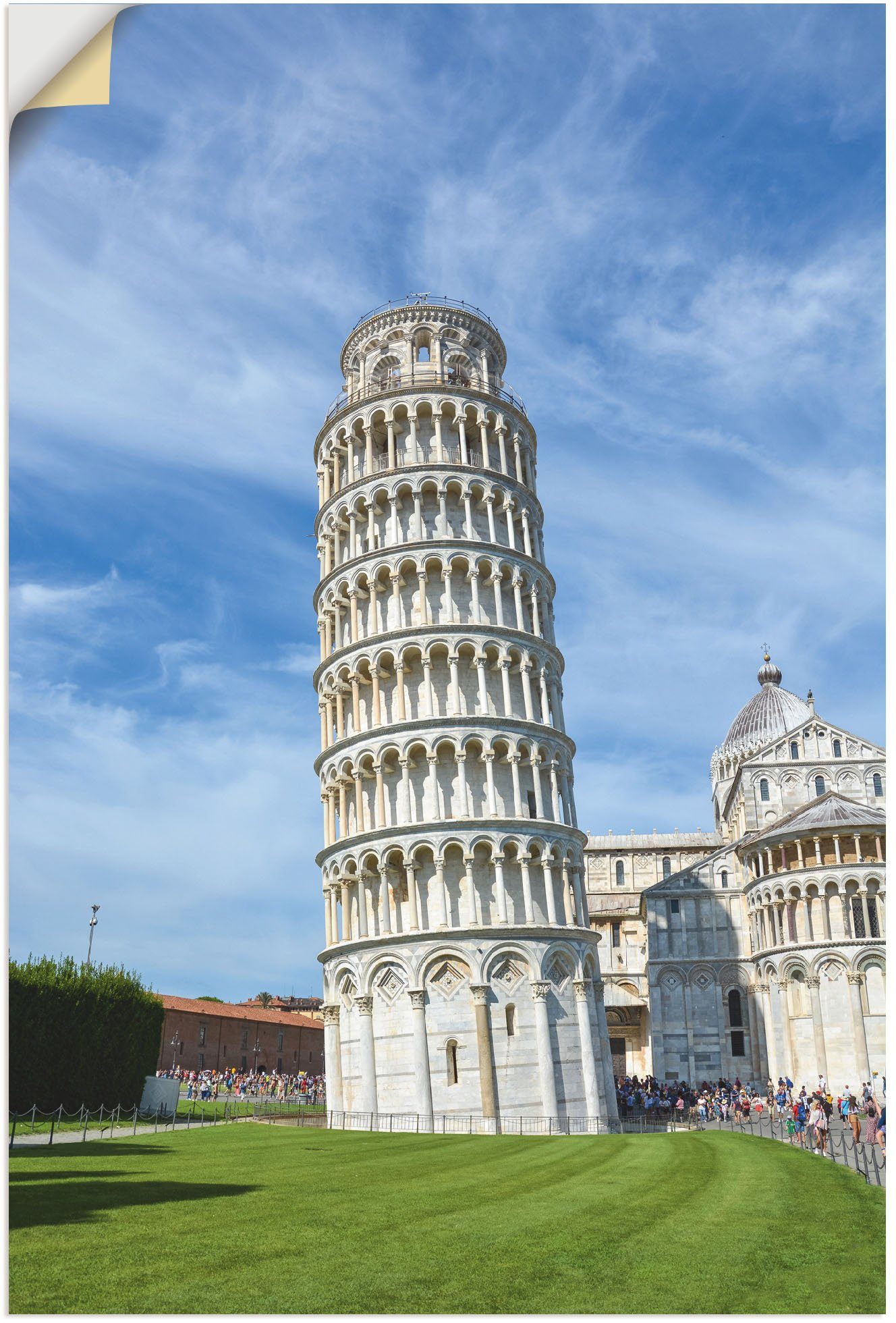 Artland Wandbild Der schiefe Italien, von Gebäude Wandaufkleber (1 als in in Größen versch. Leinwandbild, oder St), Poster Turm Alubild, Pisa